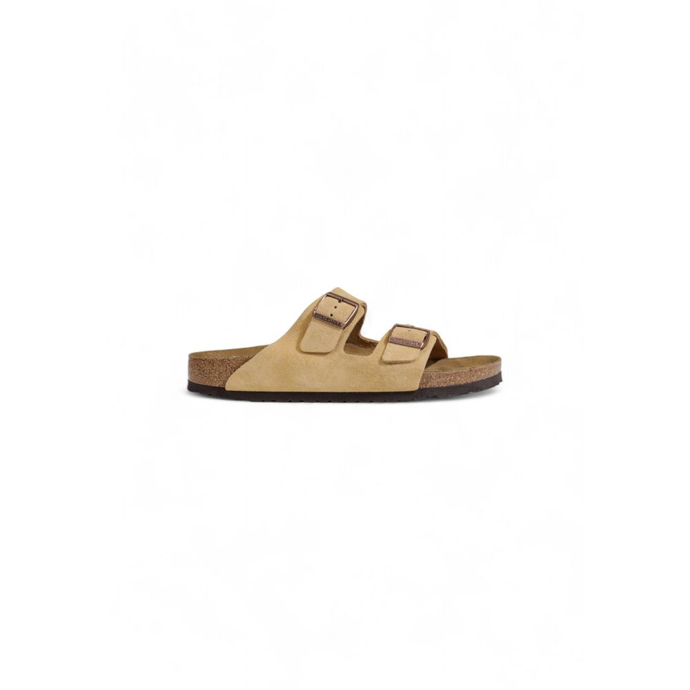 Sandale Birkenstock bej din piele întoarsă