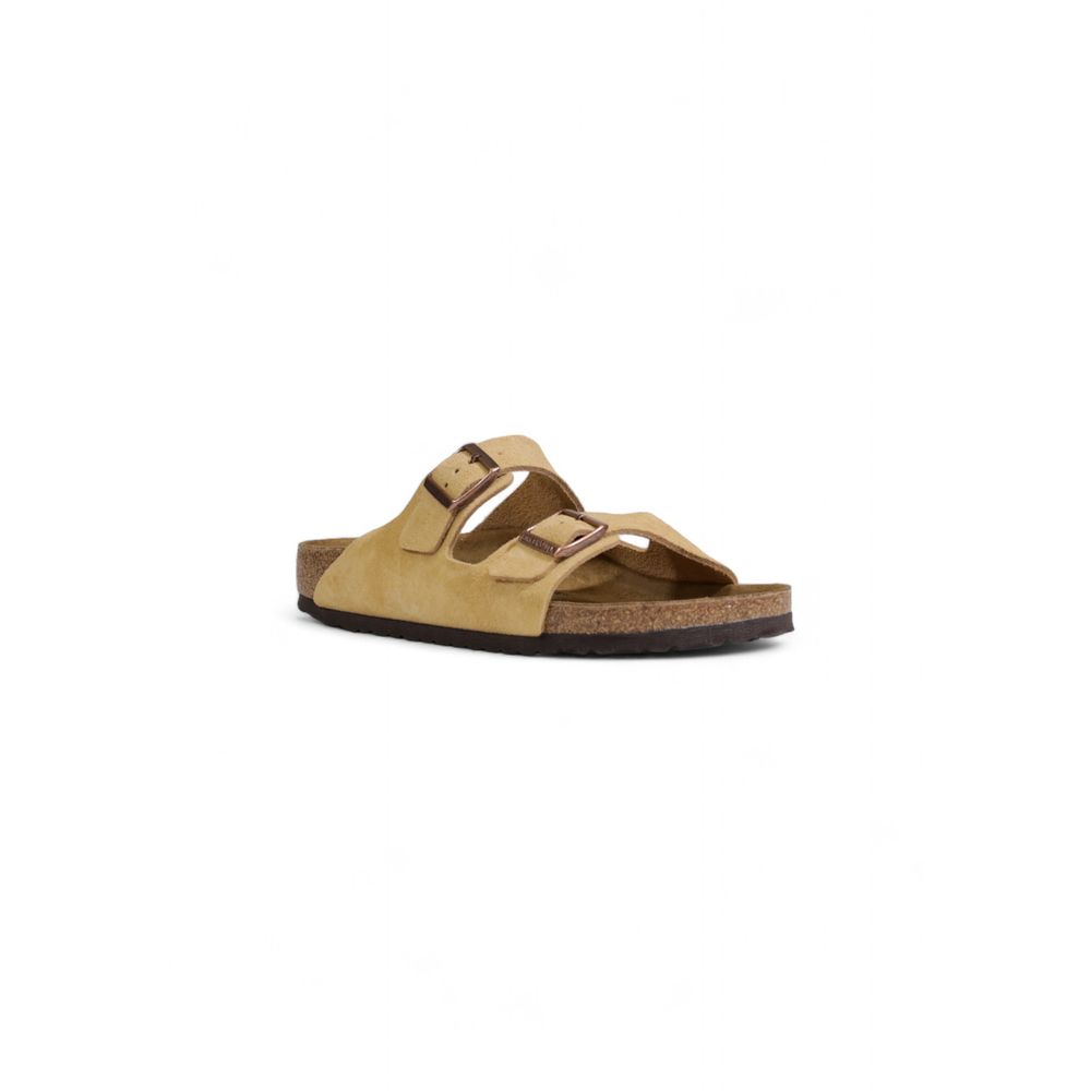 Sandale Birkenstock bej din piele întoarsă