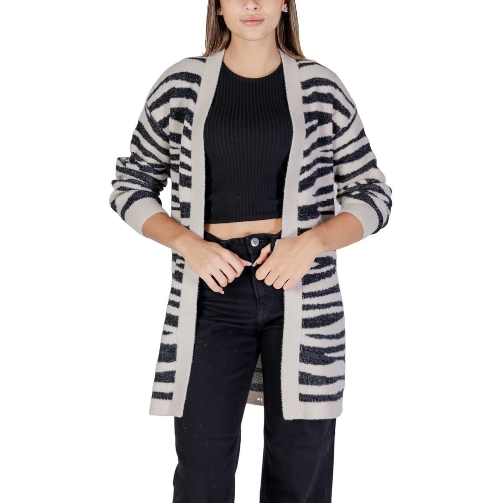 Jacqueline De Yong Graue Nylon-Strickjacke