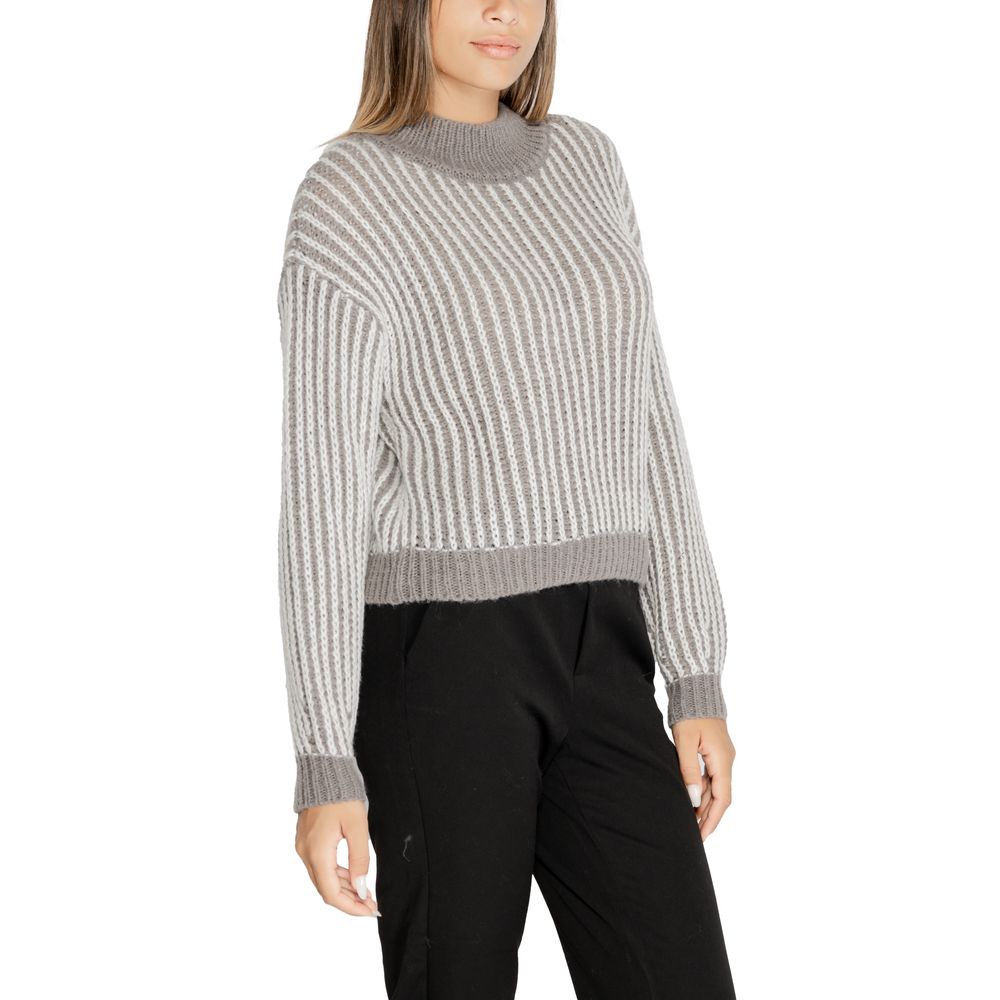 Jacqueline De Yong Grauer Polyesterpullover