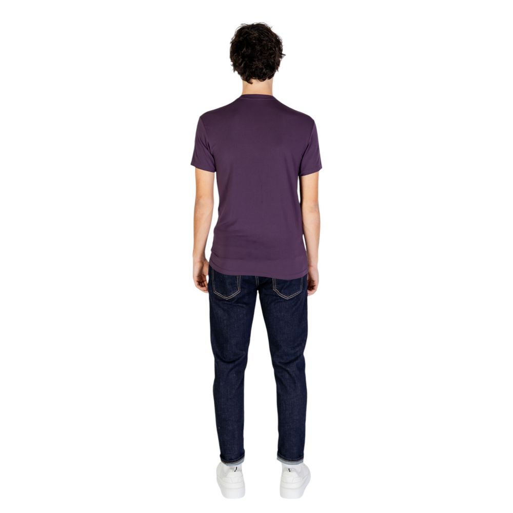 Tricou Emporio Armani Underwear violet cu imprimeu modal