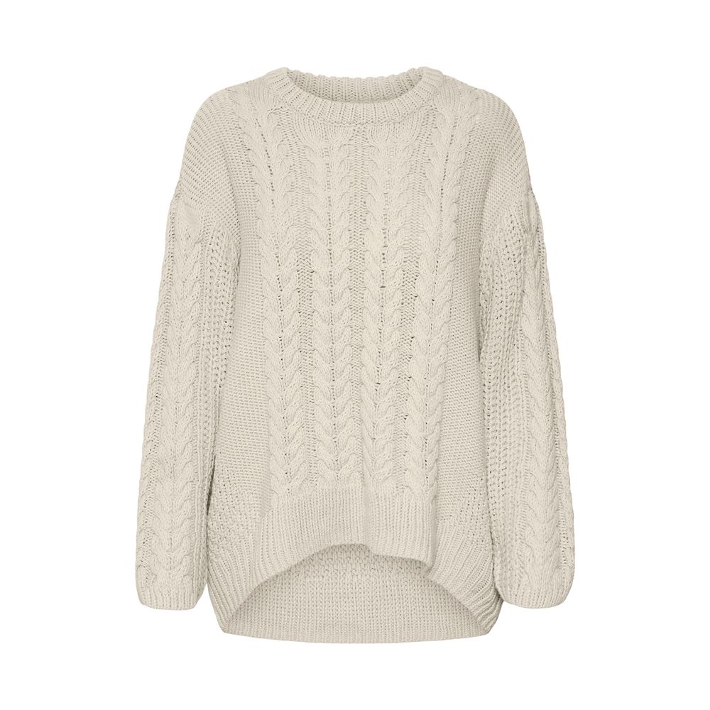 Pulover bej din bumbac Vero Moda