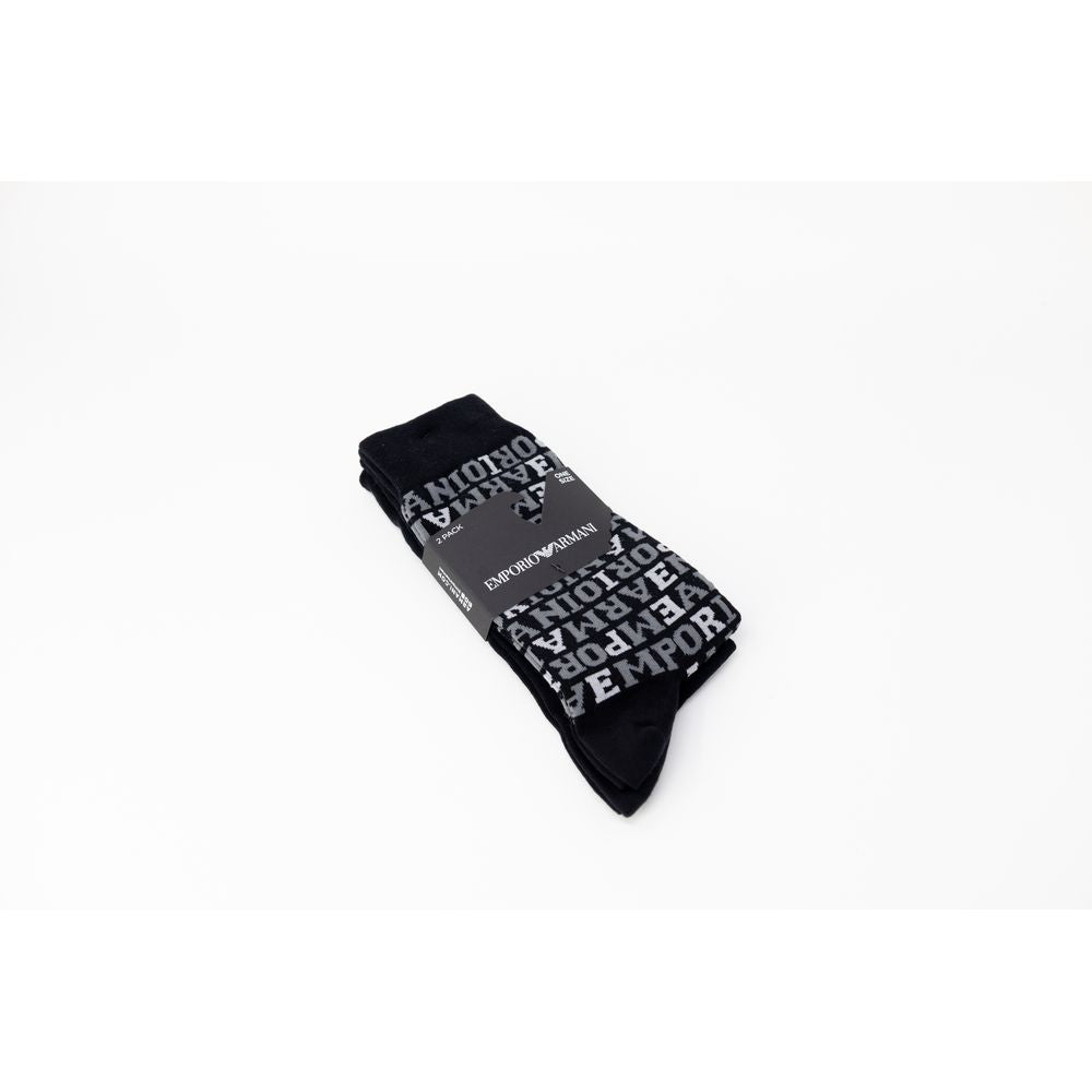 Emporio Armani Underwear – Schwarze Baumwollsocke