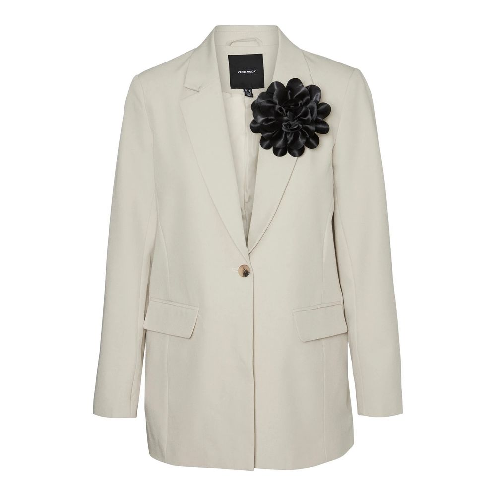 Vero Moda – Beigefarbener Polyester-Blazer