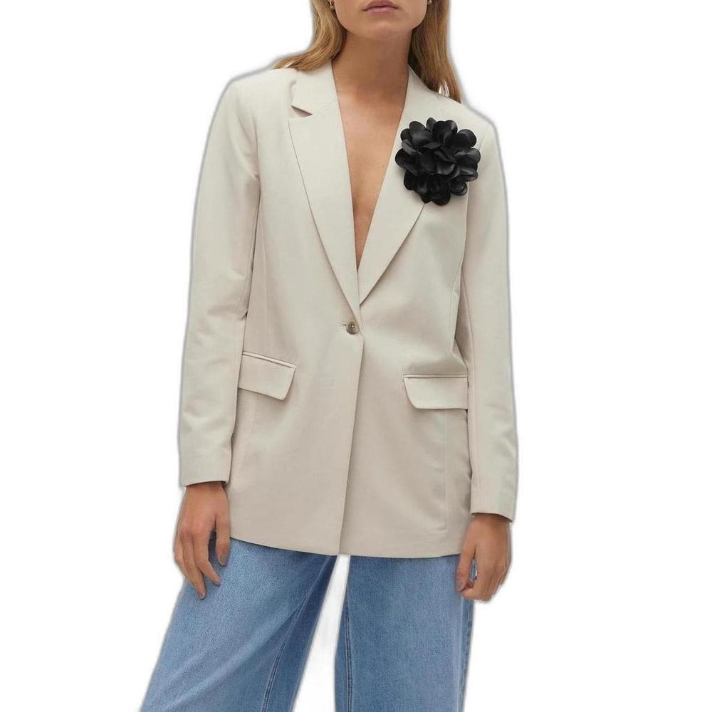 Vero Moda – Beigefarbener Polyester-Blazer
