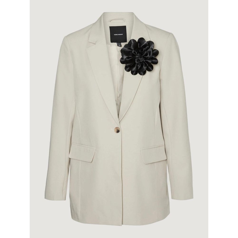 Vero Moda – Beigefarbener Polyester-Blazer