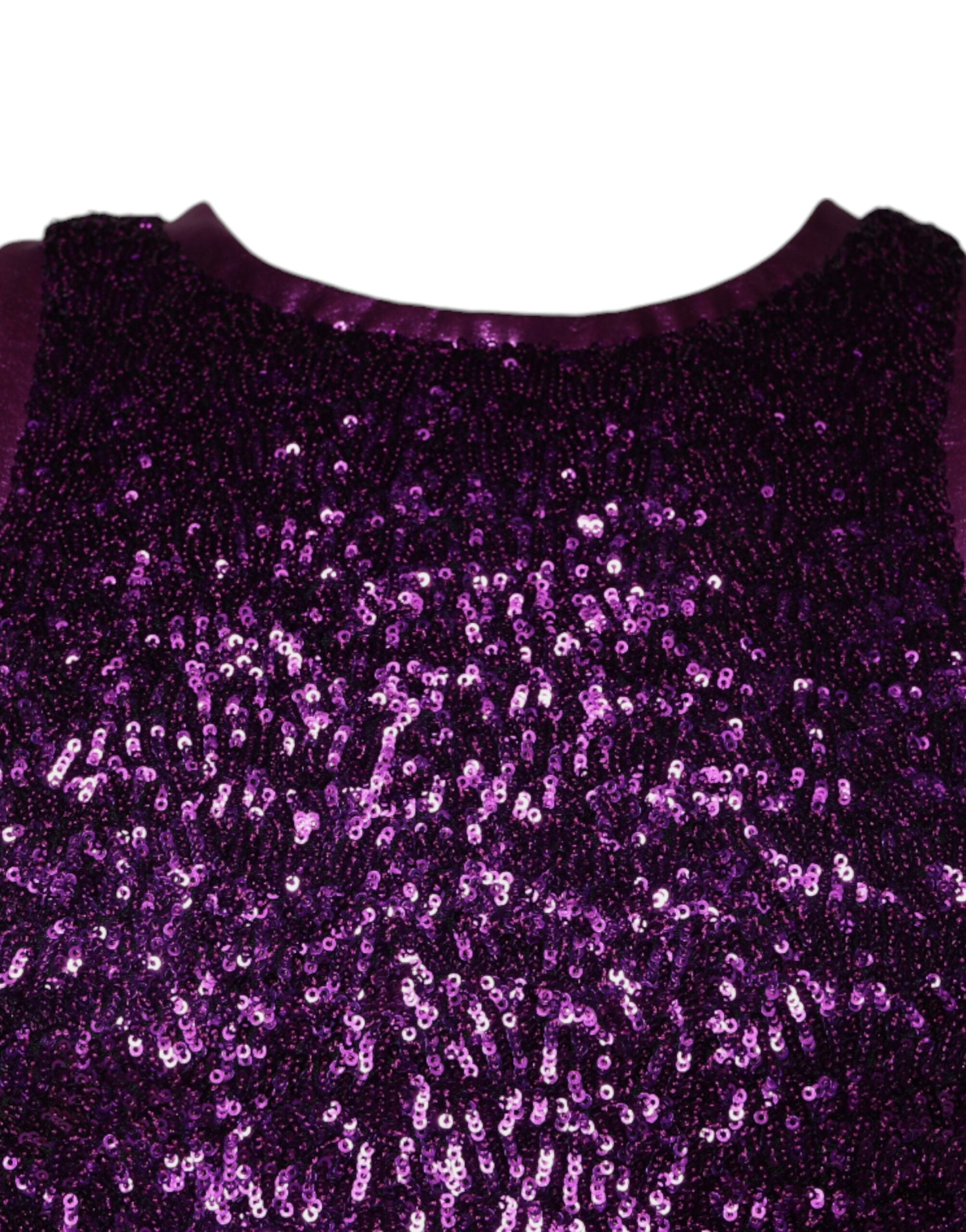 Tricou fără mâneci cu guler rotund și paiete violet Dolce & Gabbana