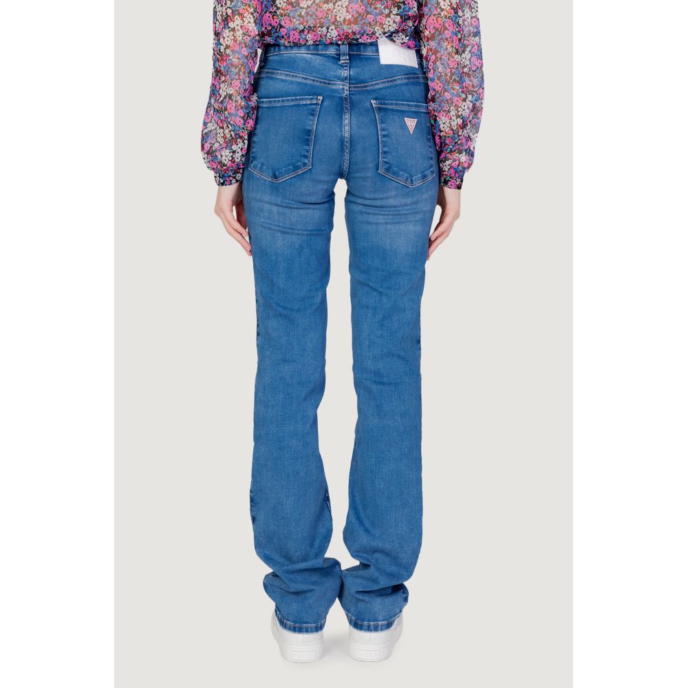 Blugi și pantaloni Guess albastru deschis din bumbac organic