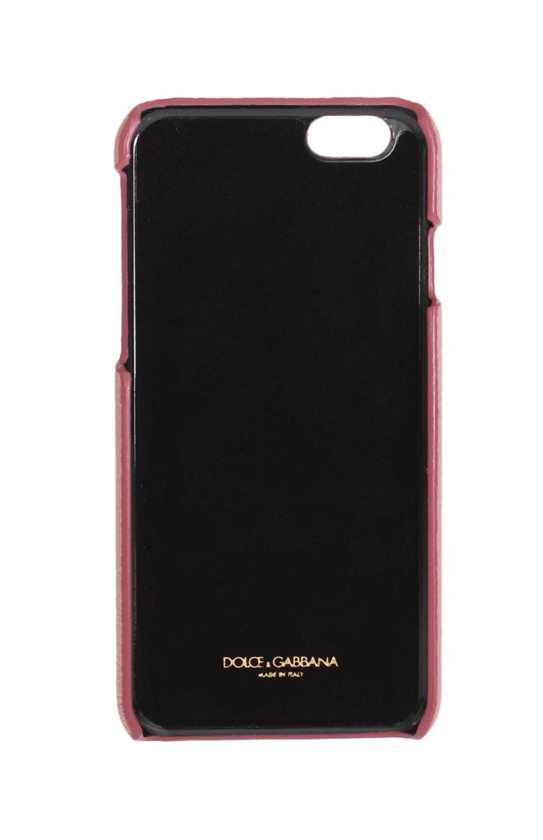 Dolce & Gabbana Schicke iPhone-Hülle aus rosa Leder mit Kristallen