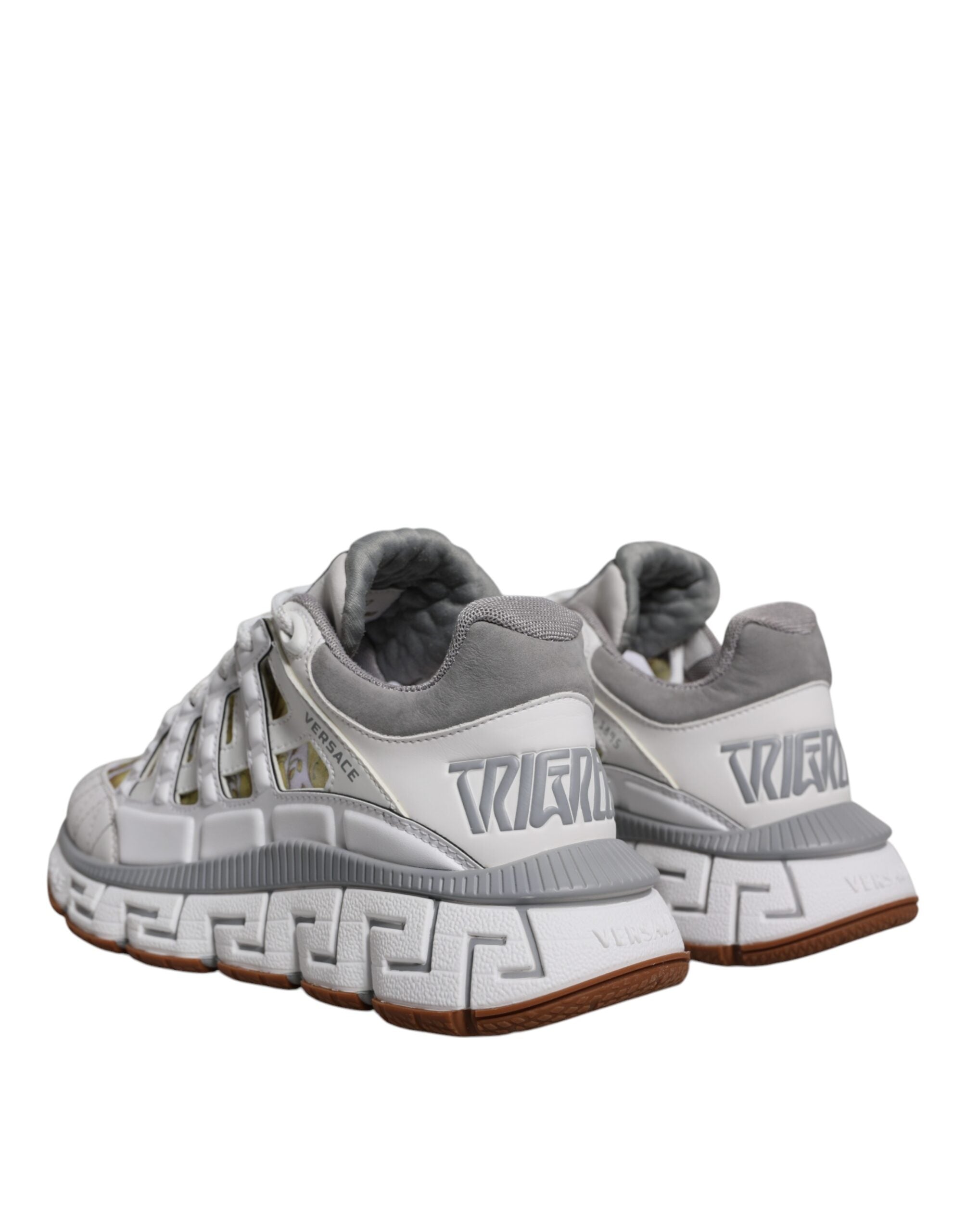 Versace – Weiße niedrige Sneakers mit Trigreca-Barocco-Print