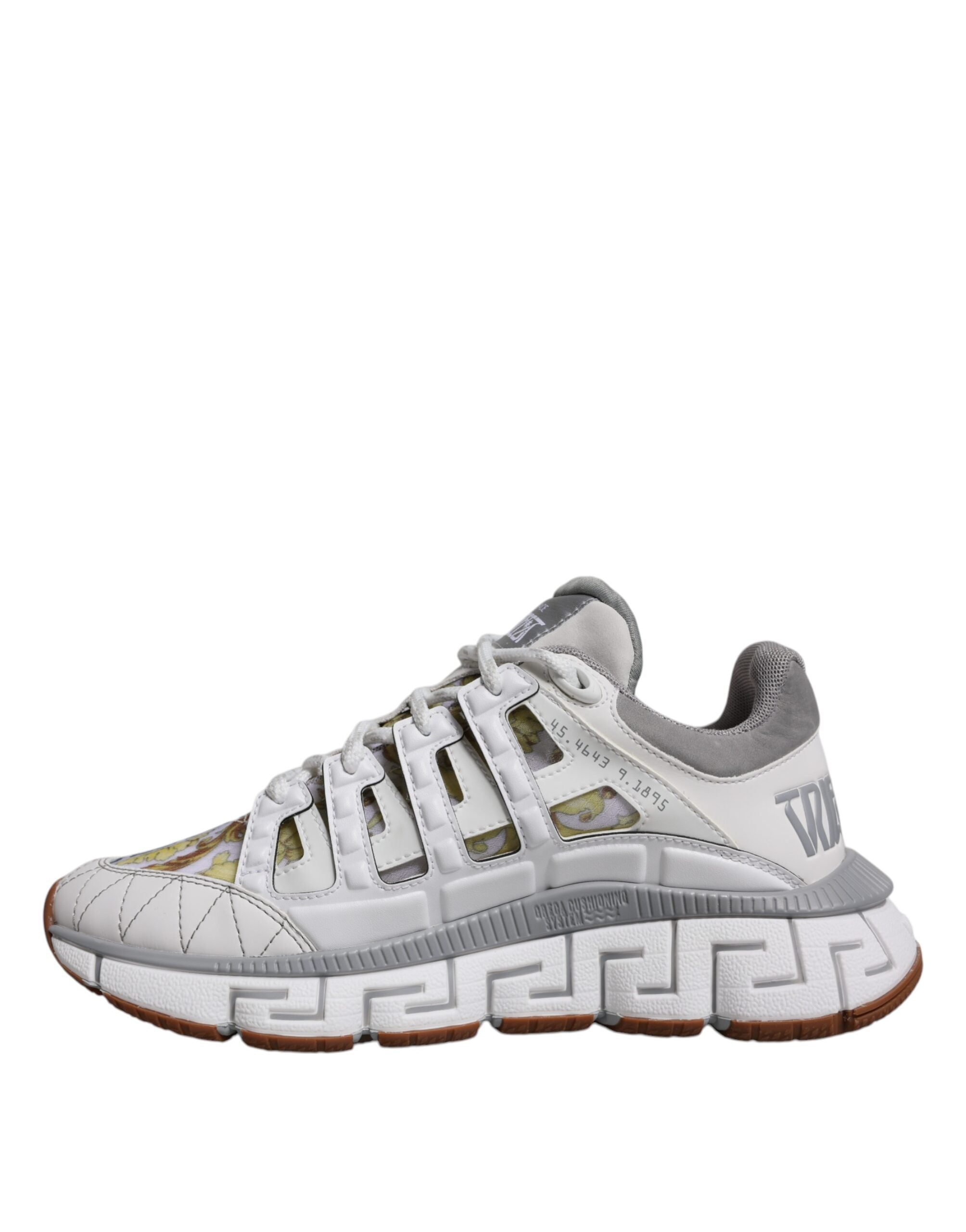 Versace – Weiße niedrige Sneakers mit Trigreca-Barocco-Print