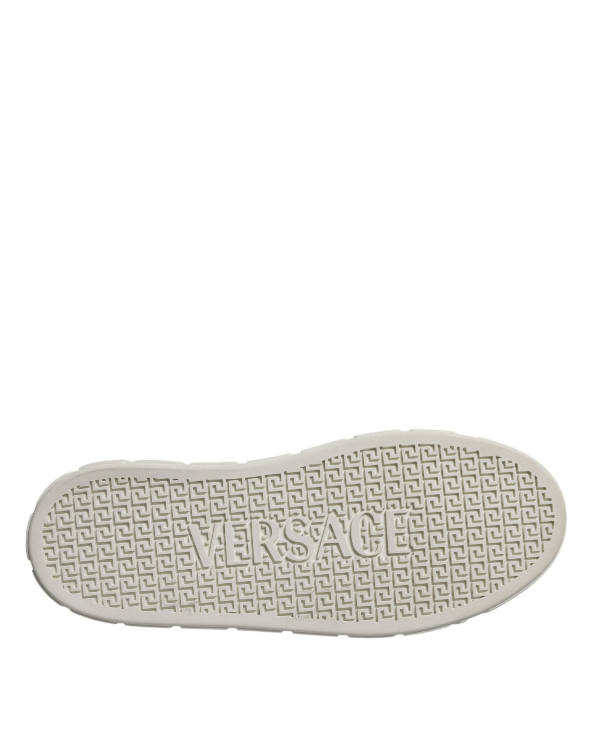 Versace Pantofi sport pentru bărbați cu imprimeu Greca, alb-maro, din TPU, cu talpă joasă, model Greca, culoare maro
