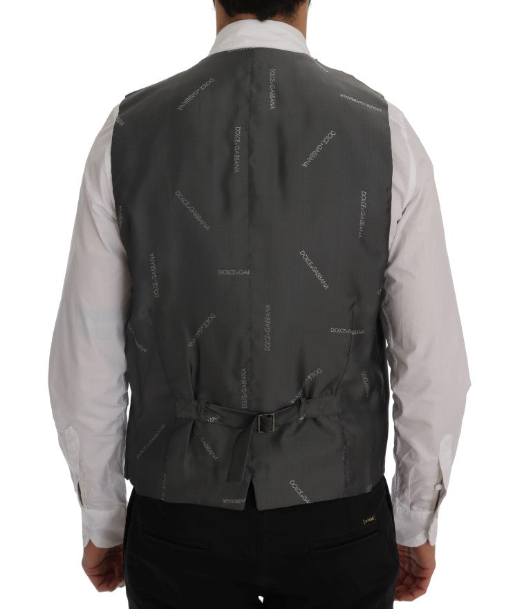 Dolce & Gabbana Elegante grau gestreifte Weste
