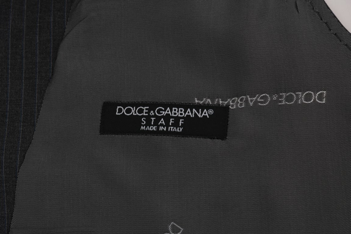 Dolce & Gabbana Elegante grau gestreifte Weste