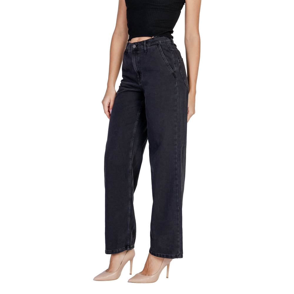 Jacqueline De Yong Schwarze Jeans und Hose aus Baumwolle