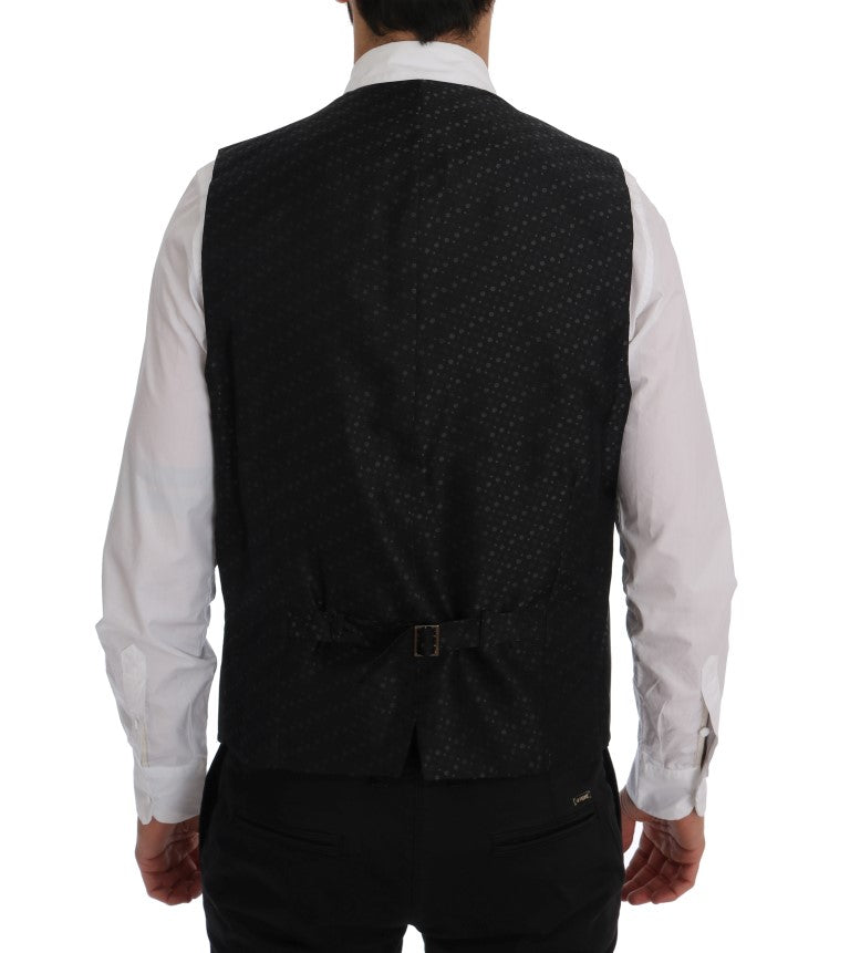 Dolce & Gabbana Elegante grau gestreifte Herrenweste