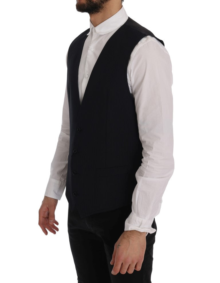Dolce & Gabbana – Elegante Weste aus gestreifter Wollmischung