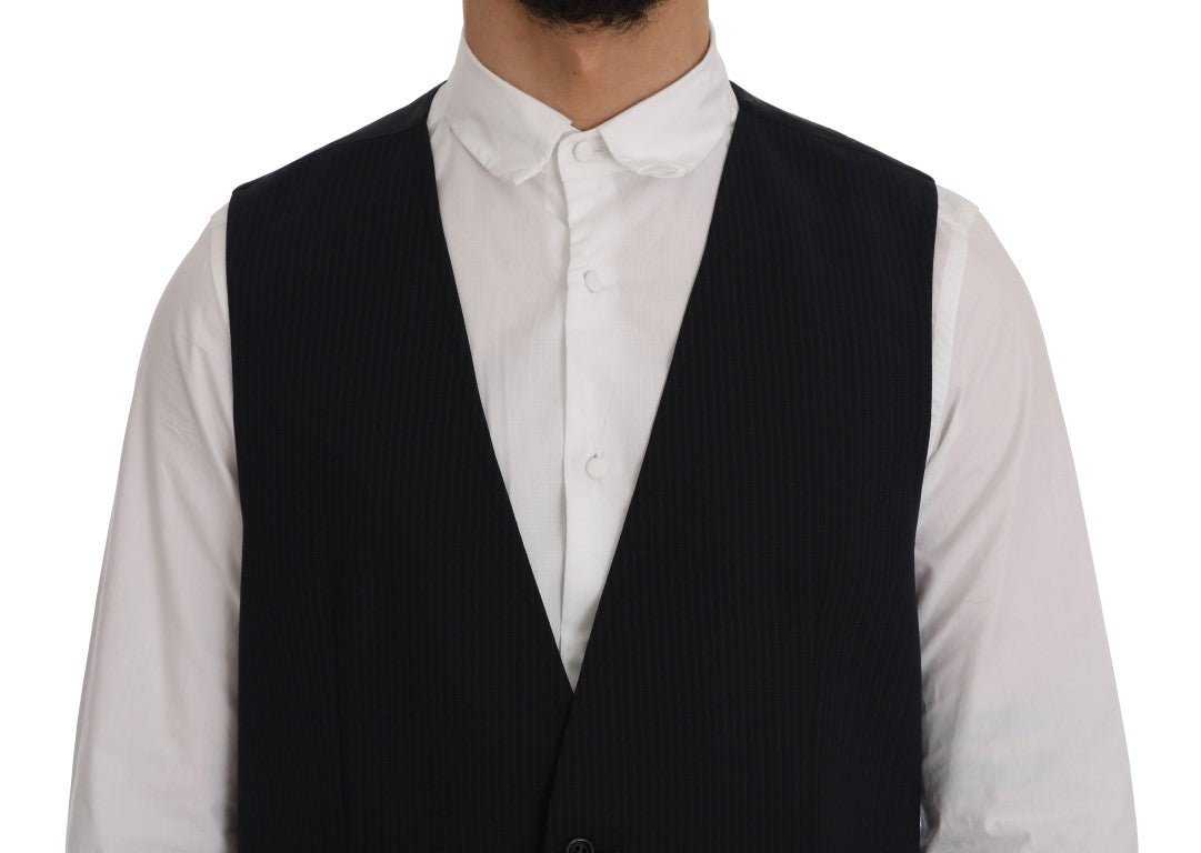 Dolce & Gabbana – Elegante Weste aus gestreifter Wollmischung