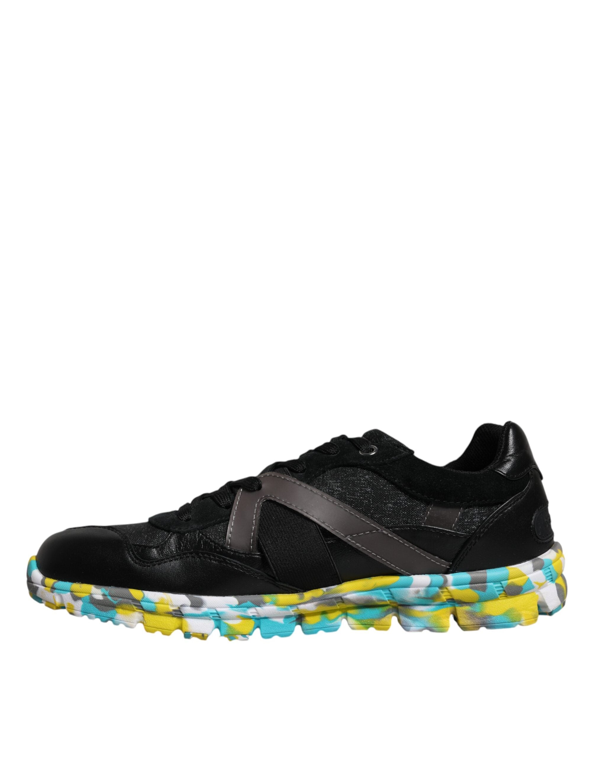 Dolce & Gabbana Schwarze Polyester Low Top Herren Sneakers Schuhe