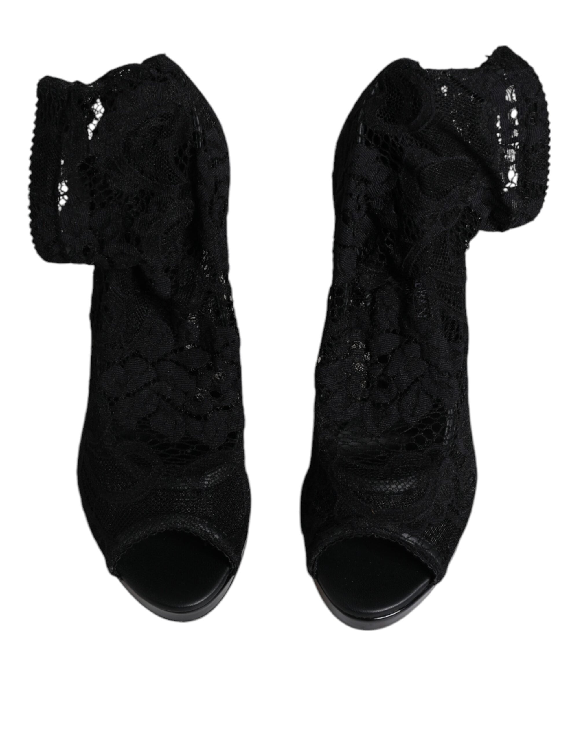 Dolce & Gabbana – Schwarze Taormina-Stiefel mit Stretch-Spitze