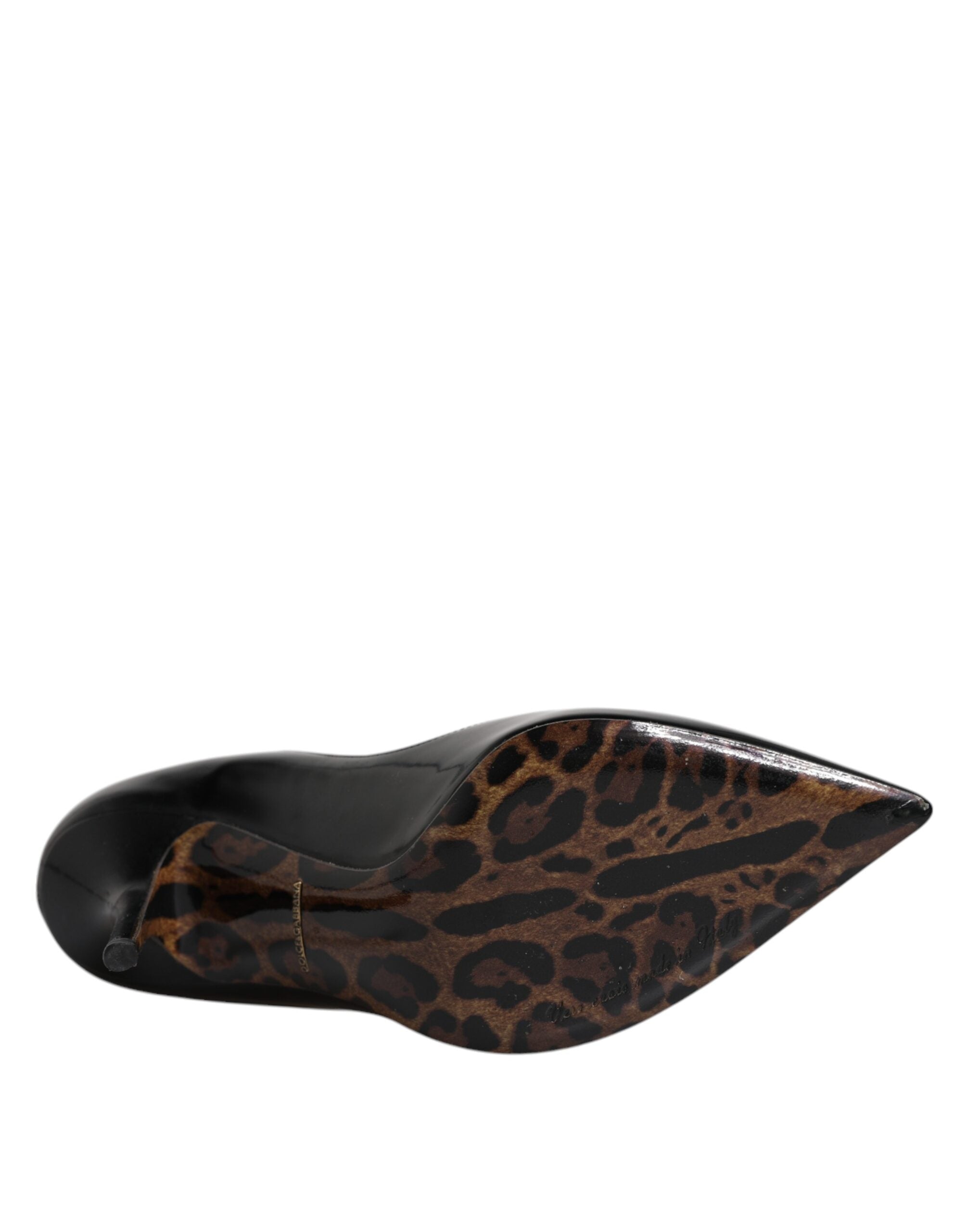 Pantofi Dolce & Gabbana din piele neagră cu toc stiletto și baretă în T