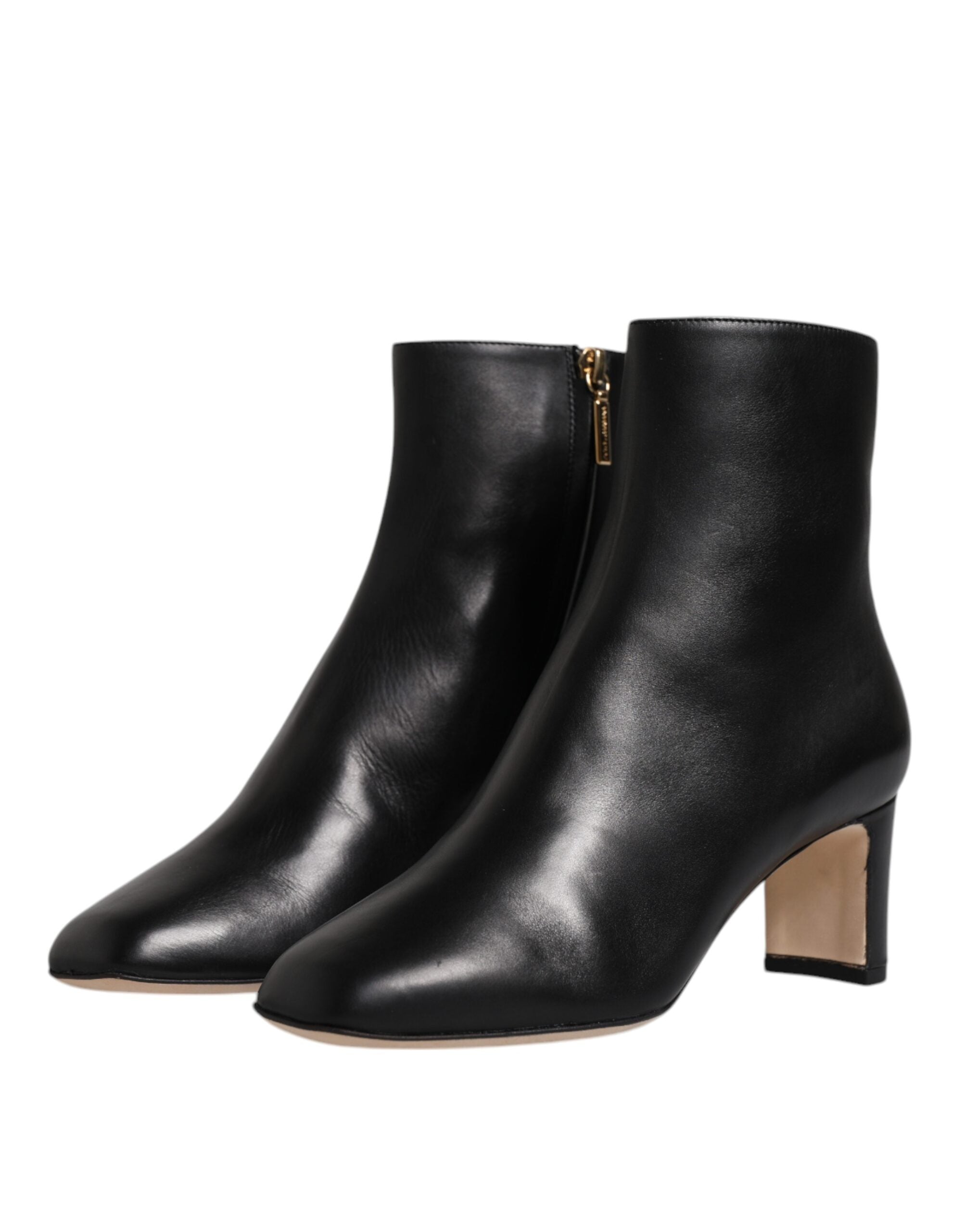 Dolce & Gabbana – Schwarze Jackie-Stiefel aus Leder mit halbhoher Wadenhöhe