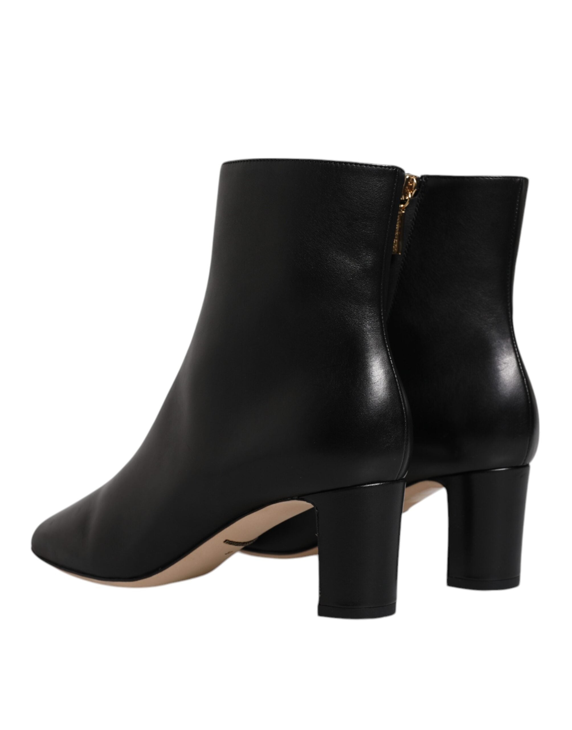 Dolce & Gabbana – Schwarze Jackie-Stiefel aus Leder mit halbhoher Wadenhöhe