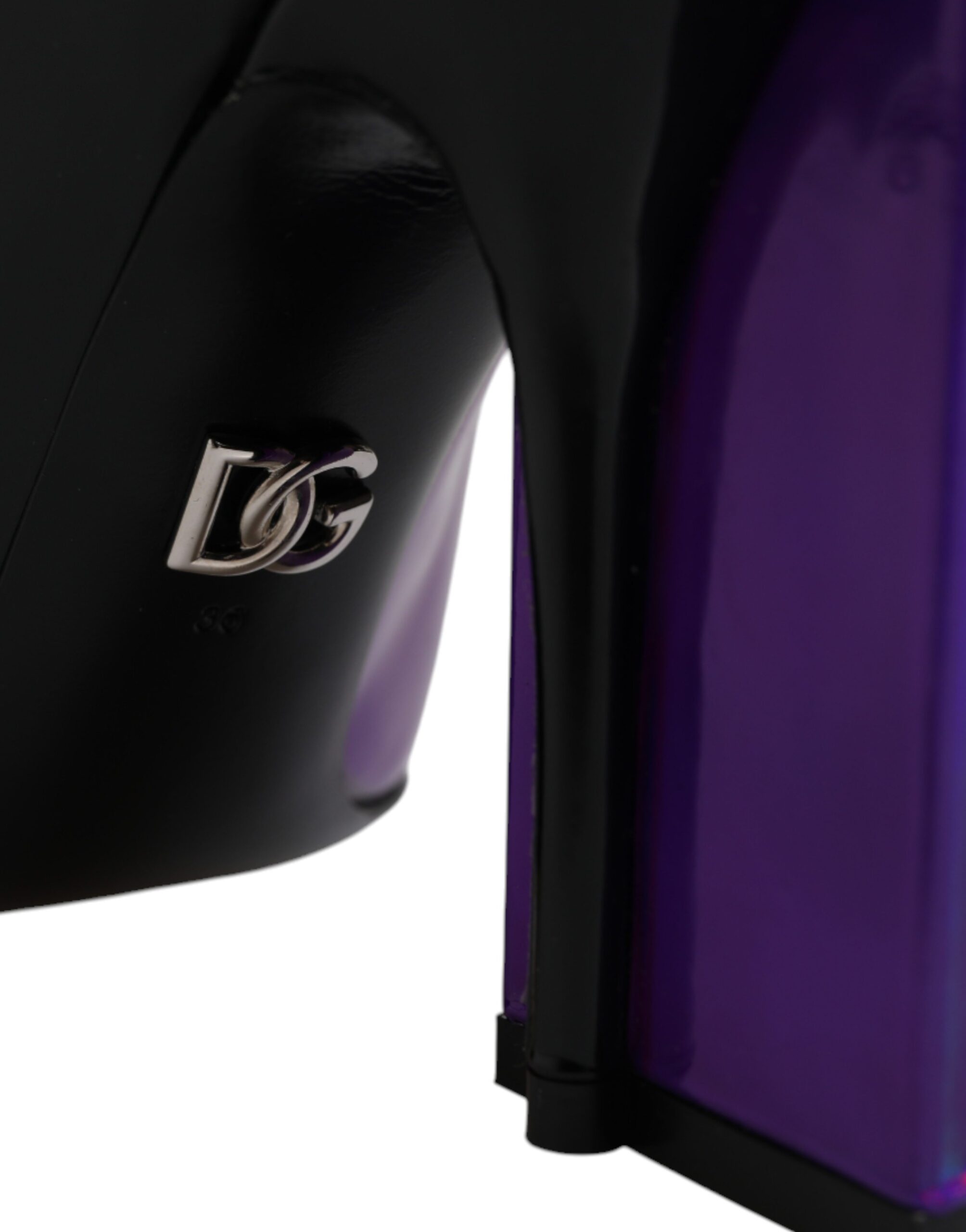 Dolce & Gabbana Lila Schwarze spitze Stiefeletten