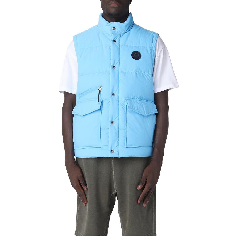 Vestă Woolrich albastru deschis din poliester pentru bărbați