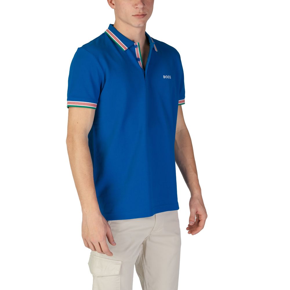 Tricou polo Hugo Boss albastru din bumbac