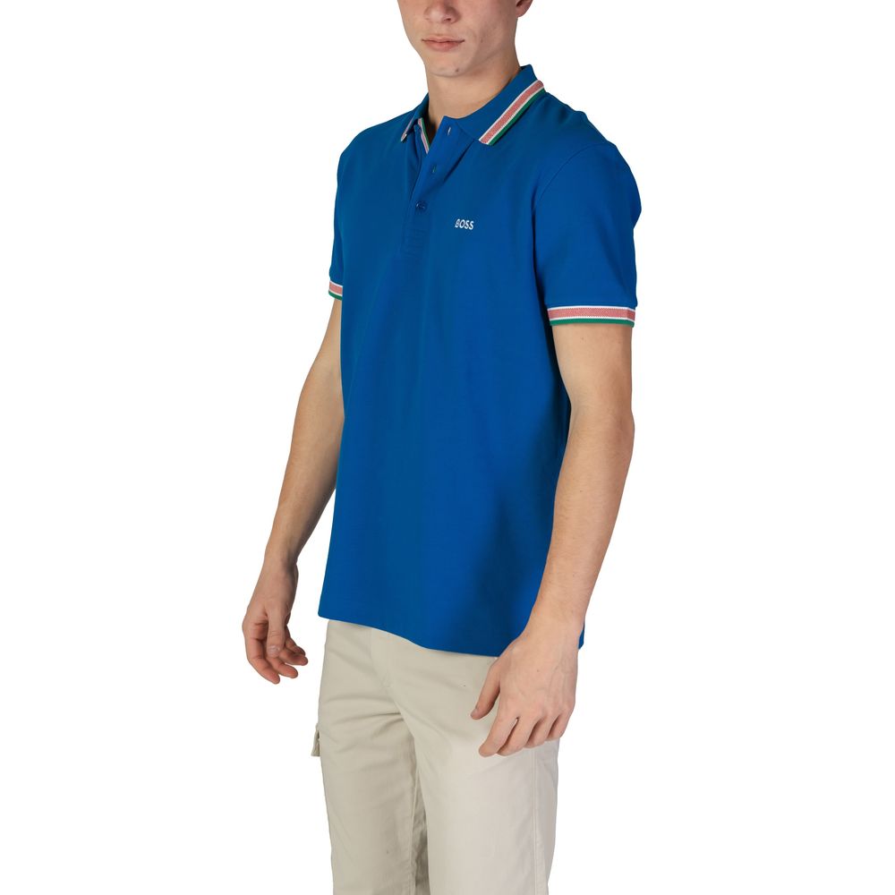 Tricou polo Hugo Boss albastru din bumbac