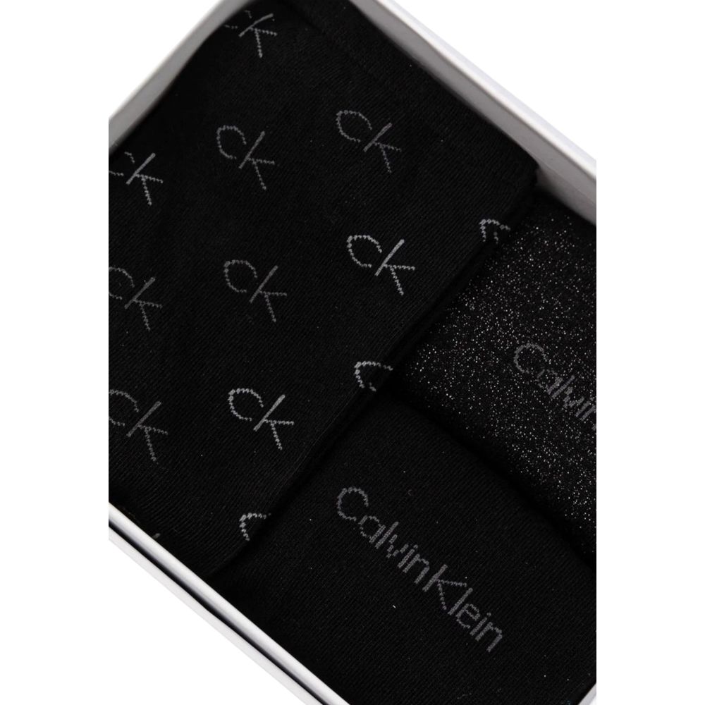 Colanți și șosete negri din bumbac Calvin Klein