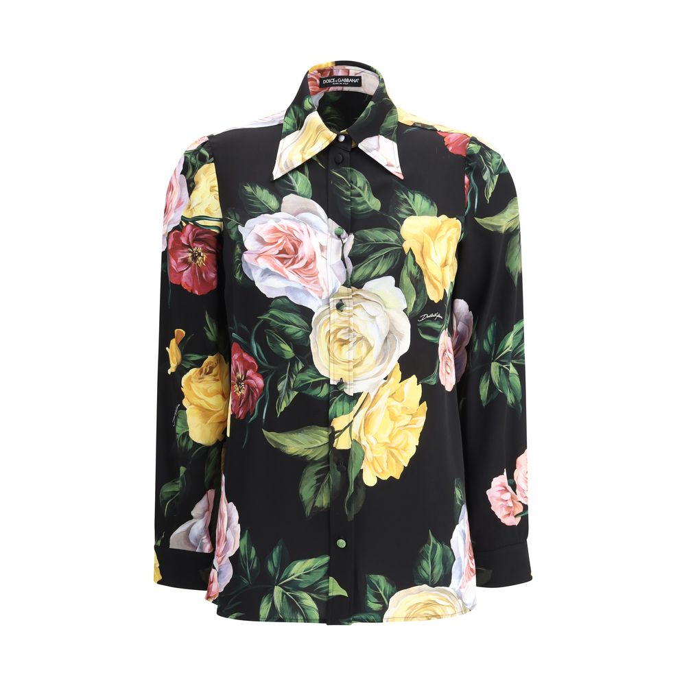 Cămașă Dolce & Gabbana cu imprimeu de trandafiri și bujori