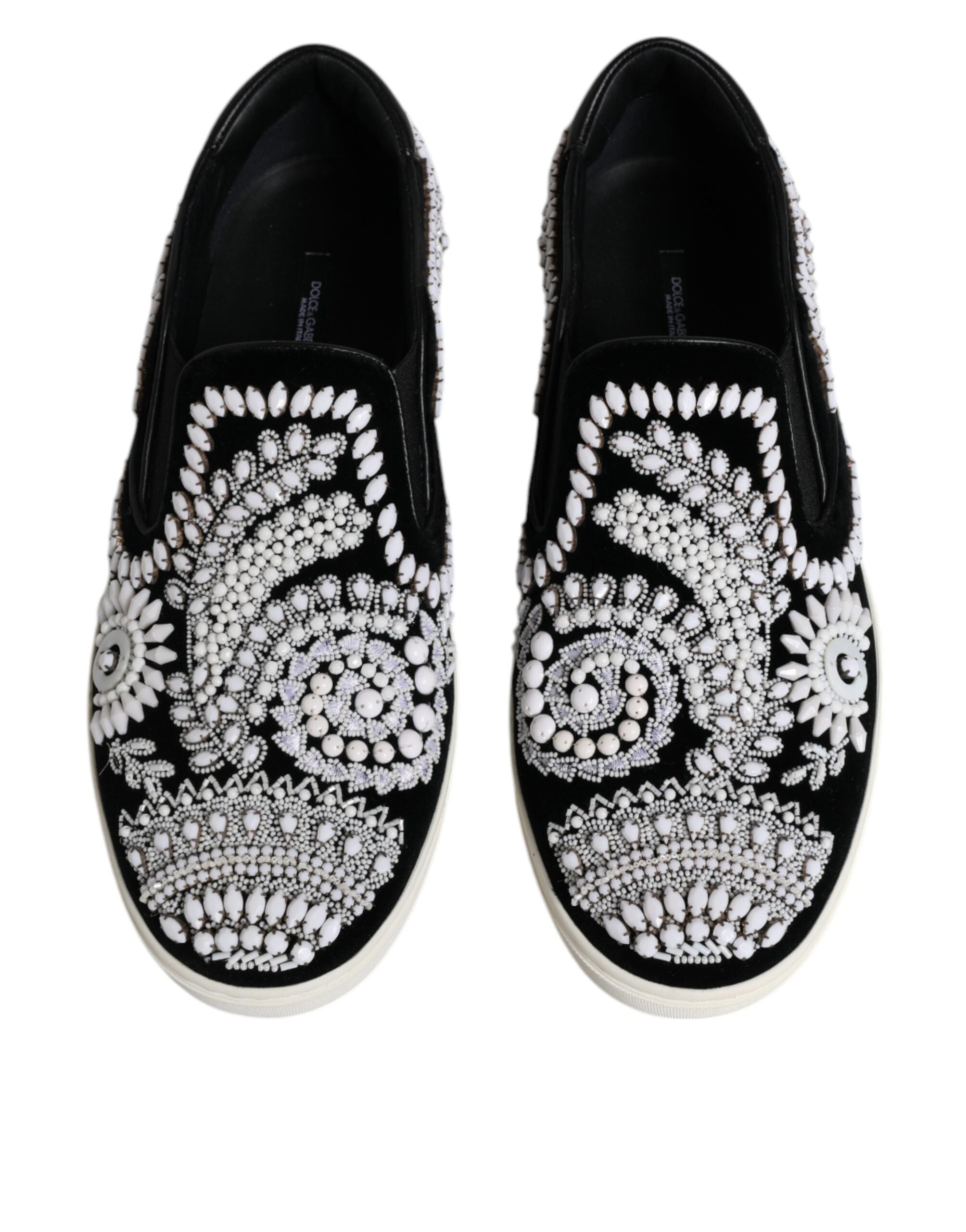 Dolce & Gabbana – London – Schwarze Slipper mit Verzierung für Herren