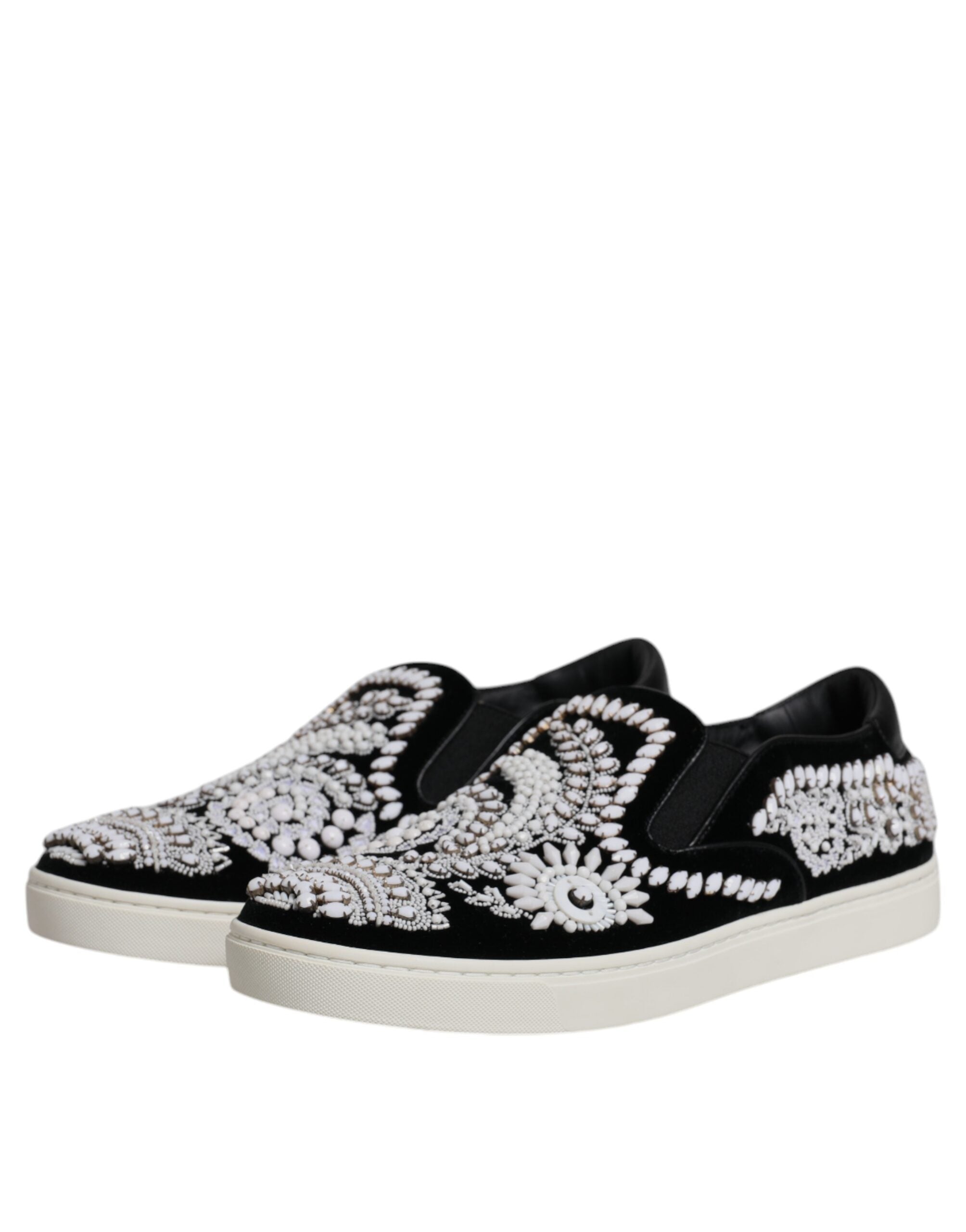 Dolce & Gabbana – London – Schwarze Slipper mit Verzierung für Herren