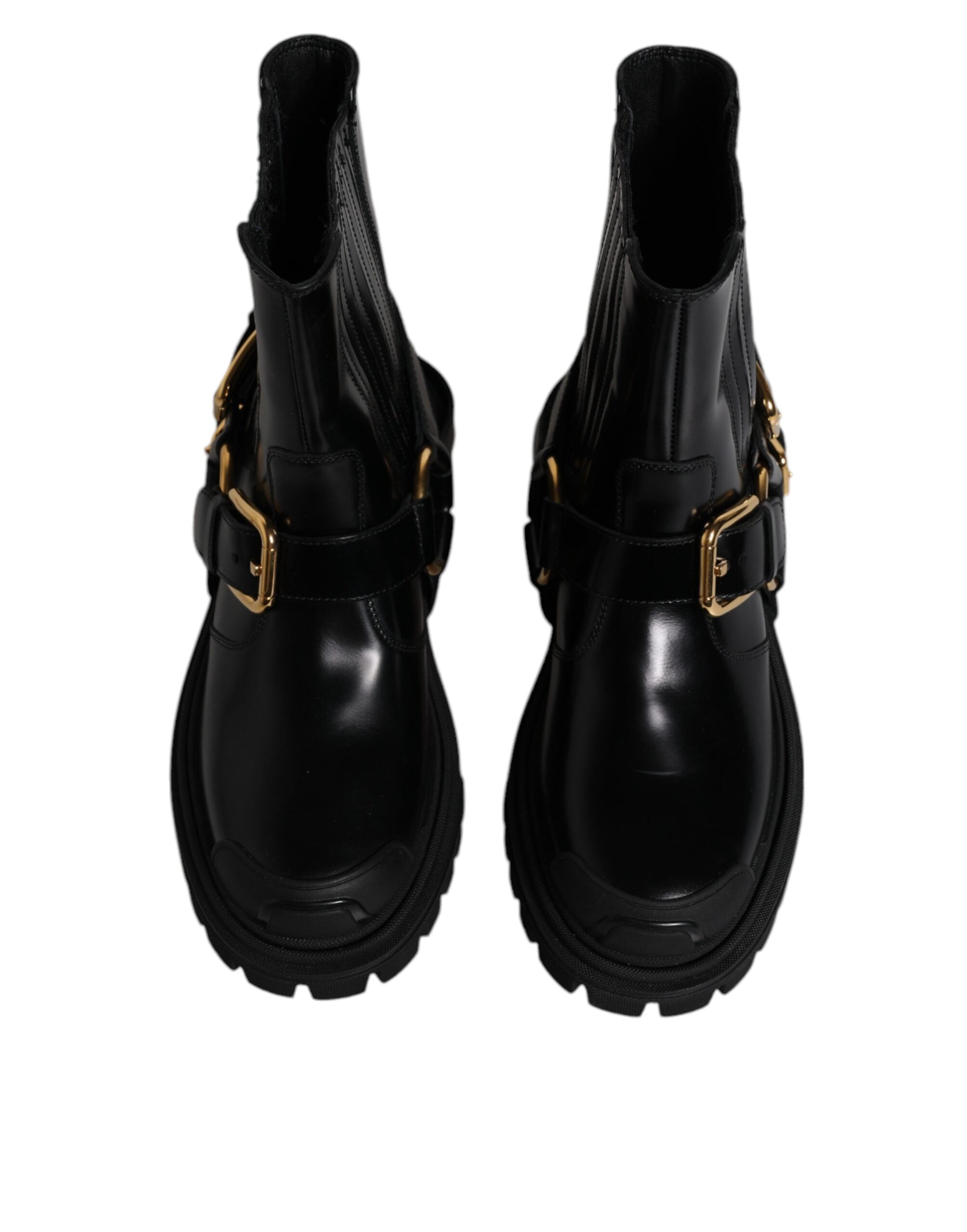 Dolce & Gabbana – Slipper aus Stretch-Trekkingstiefeln aus schwarzem Leder