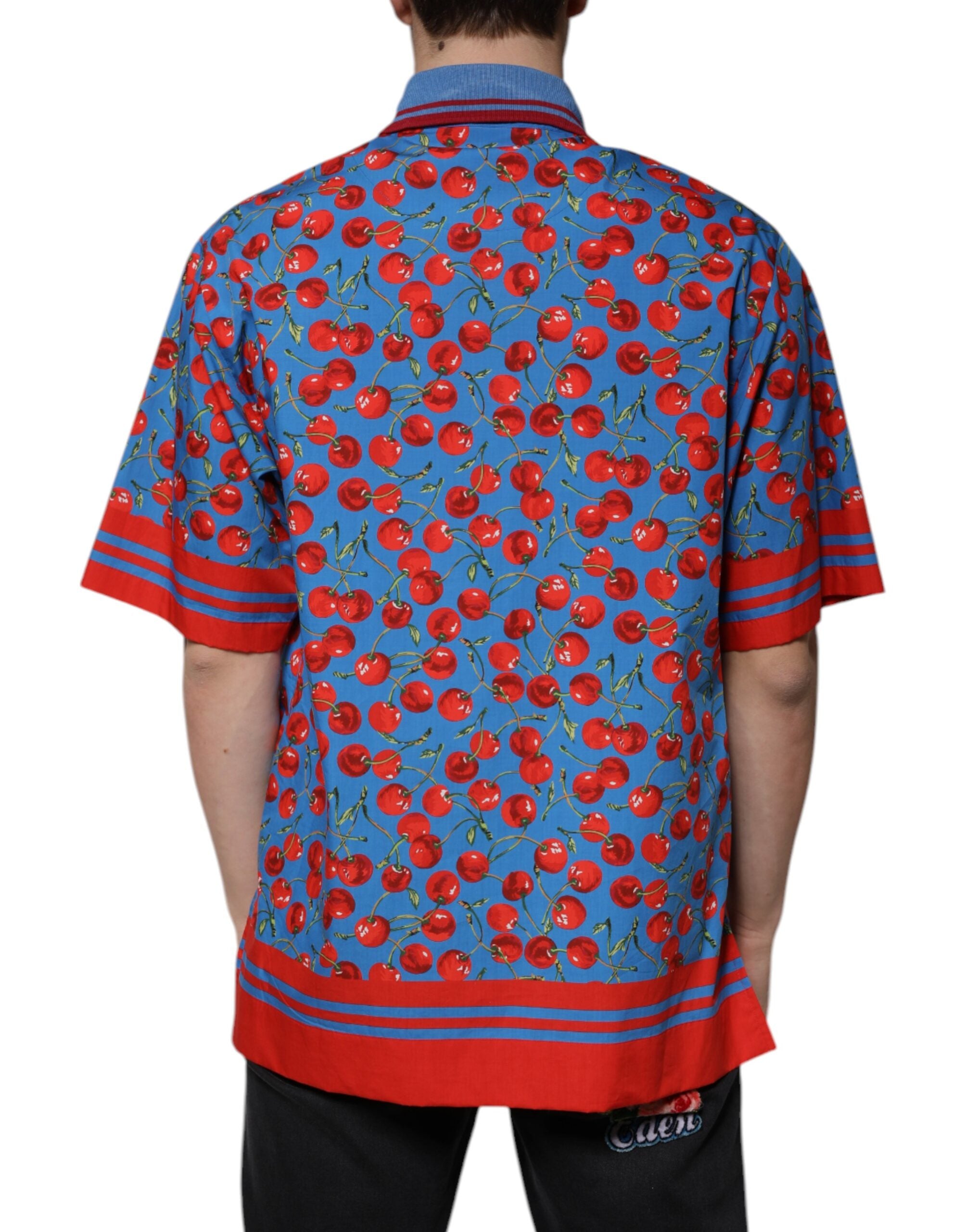 Dolce & Gabbana Herren Poloshirt aus Baumwolle mit Kragen in Blaukirsche