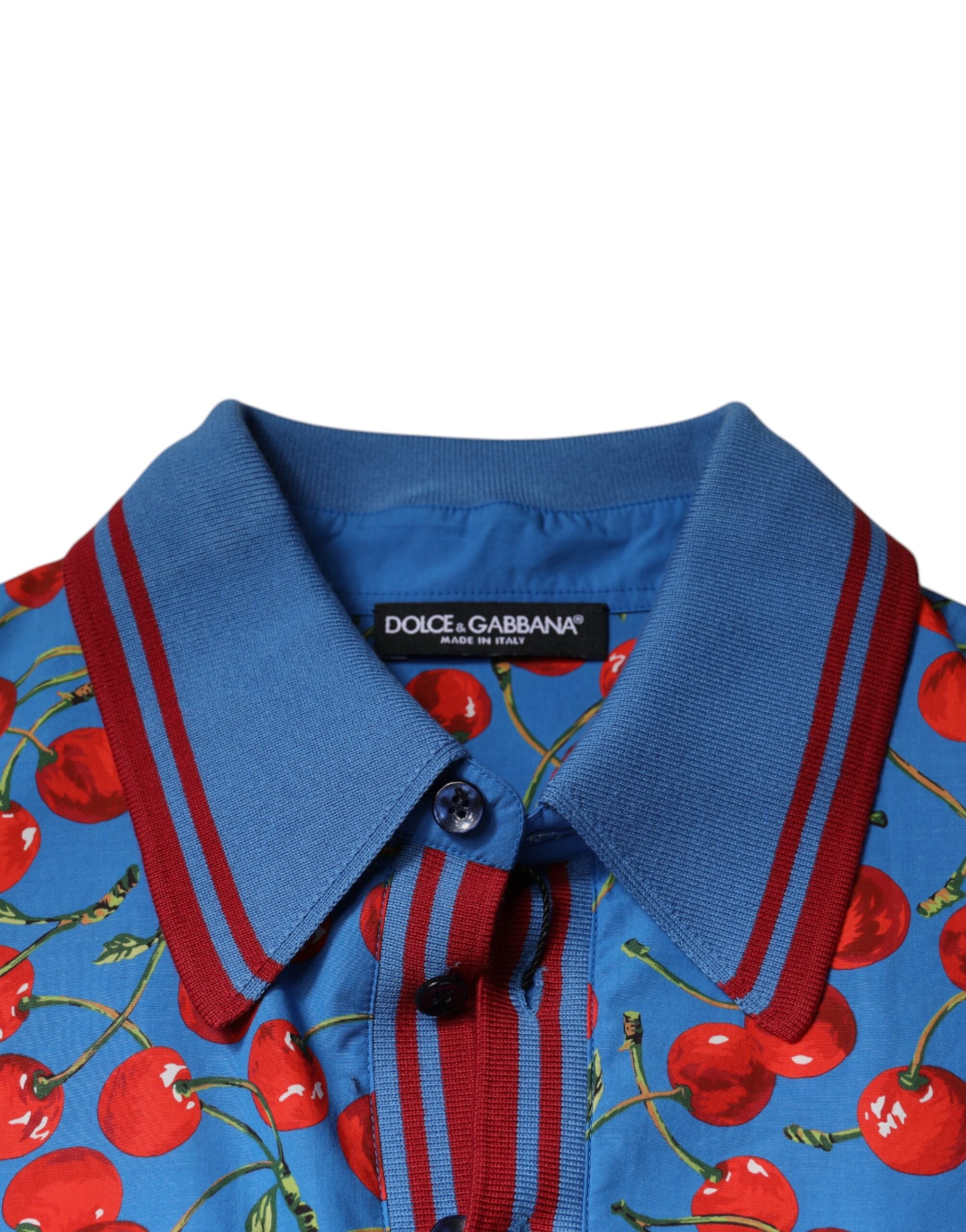 Dolce & Gabbana Herren Poloshirt aus Baumwolle mit Kragen in Blaukirsche
