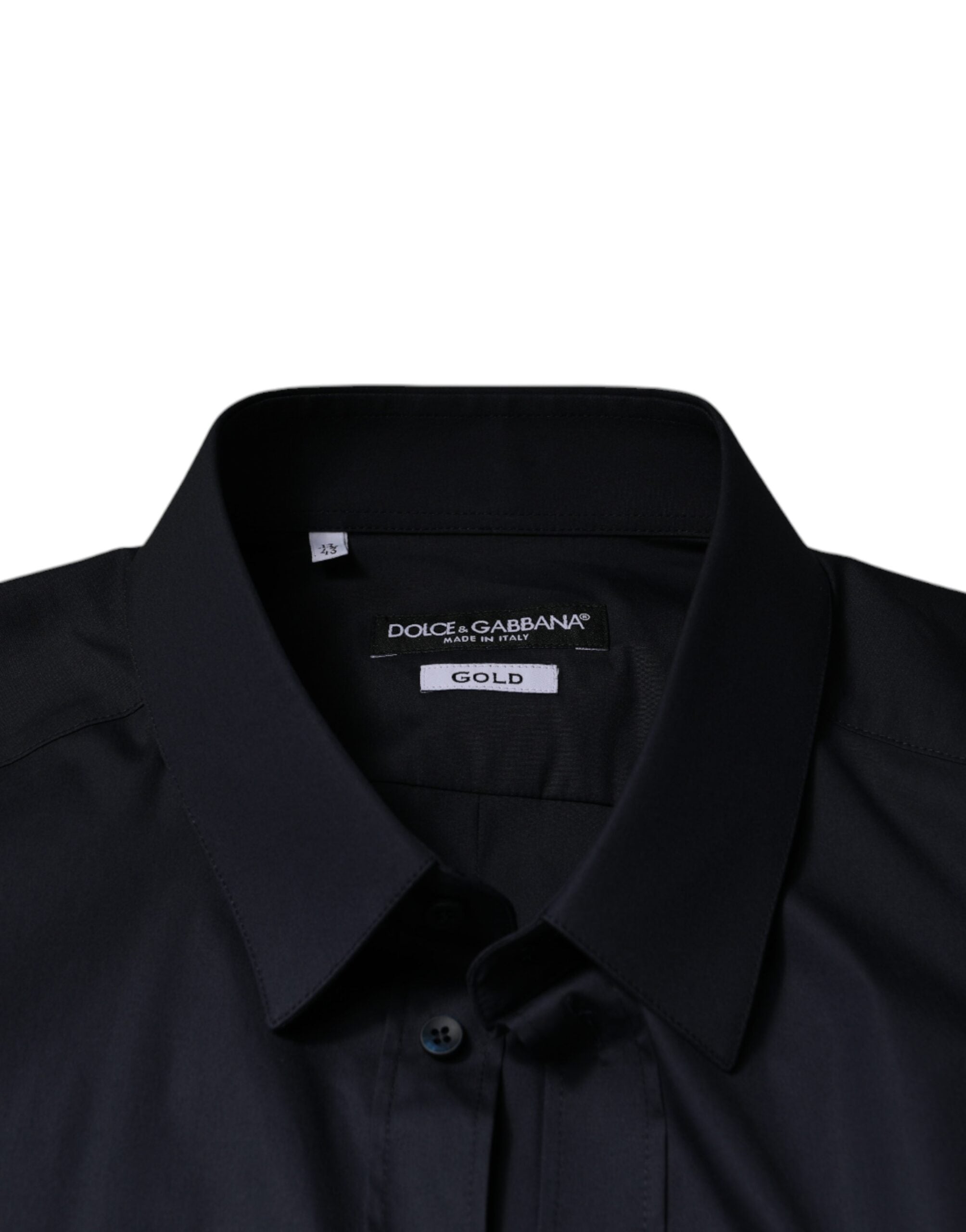 Dolce & Gabbana – Schwarzes, formelles GOLD-Hemd aus Baumwollmischung