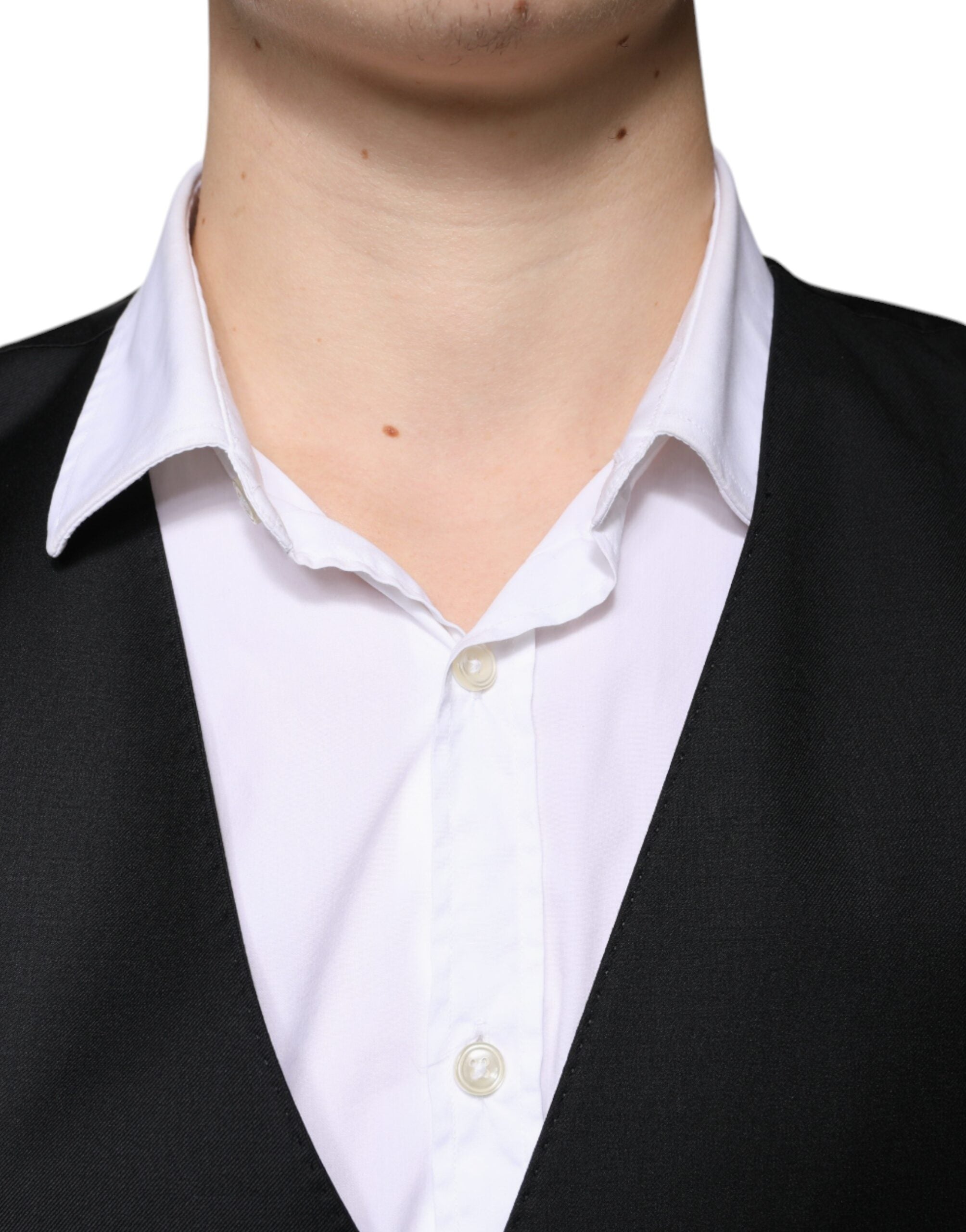 Dolce & Gabbana Rochie elegantă din lână neagră pentru bărbați, vestă