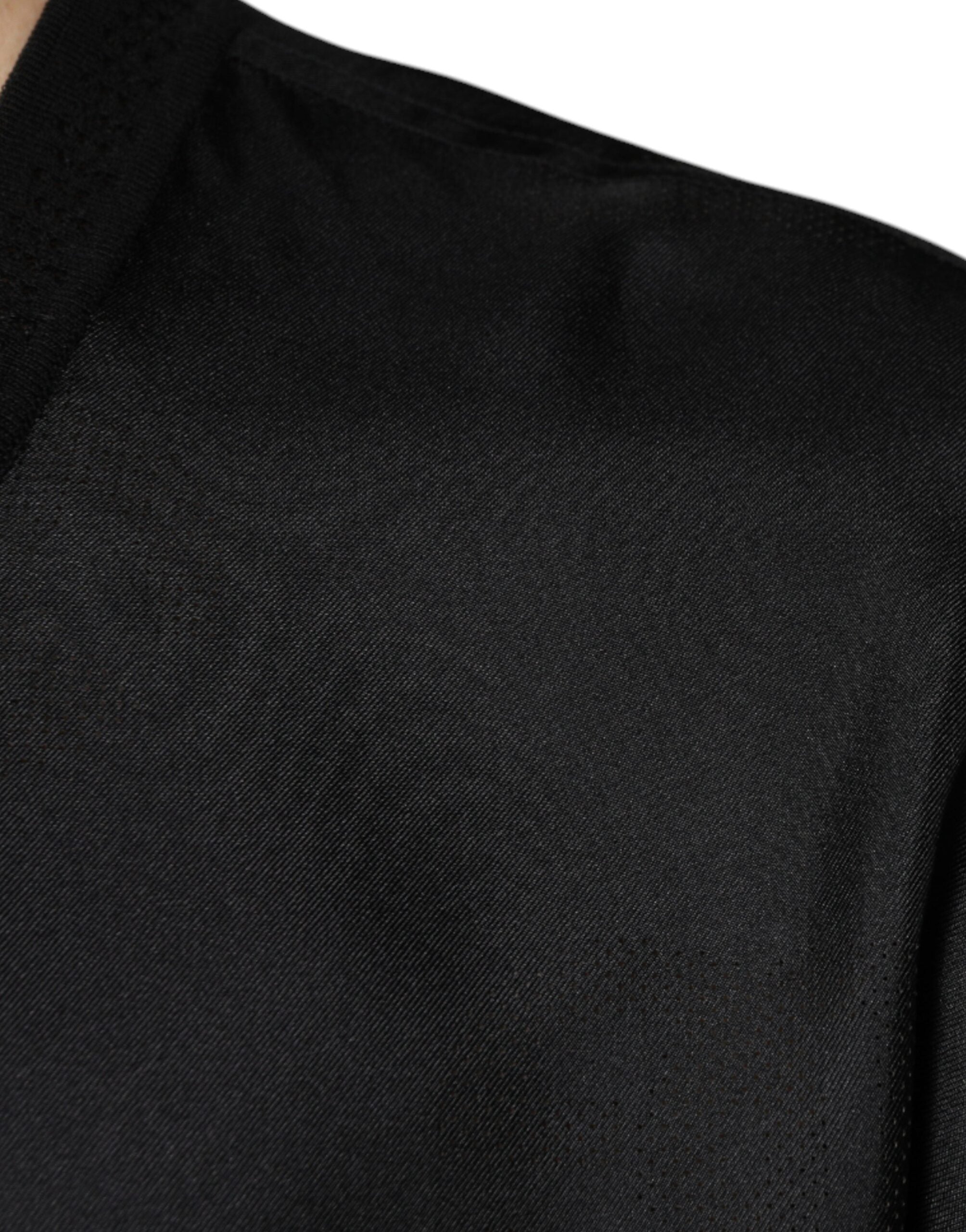 Dolce & Gabbana – Schwarzes, kurzärmliges T-Shirt aus Baumwolle mit quadratischem Ausschnitt