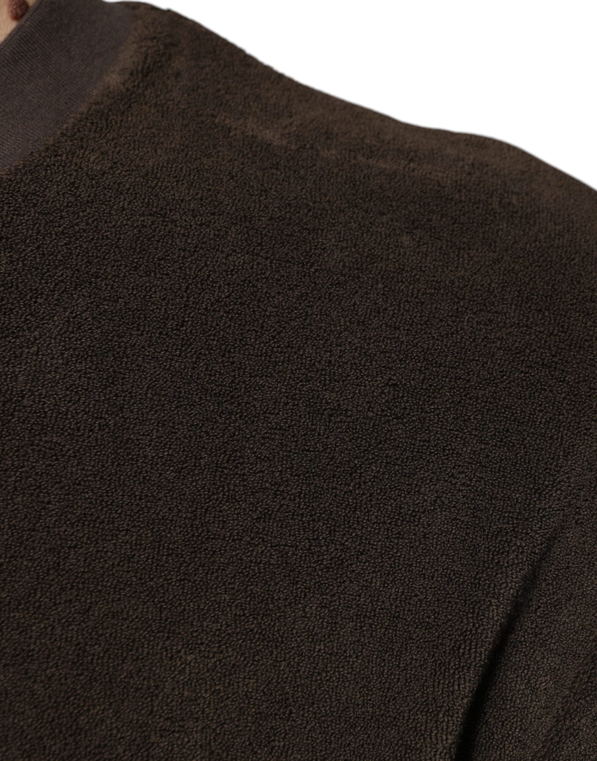 Dolce & Gabbana – Braunes T-Shirt aus Baumwolle mit Rundhalsausschnitt und kurzen Ärmeln