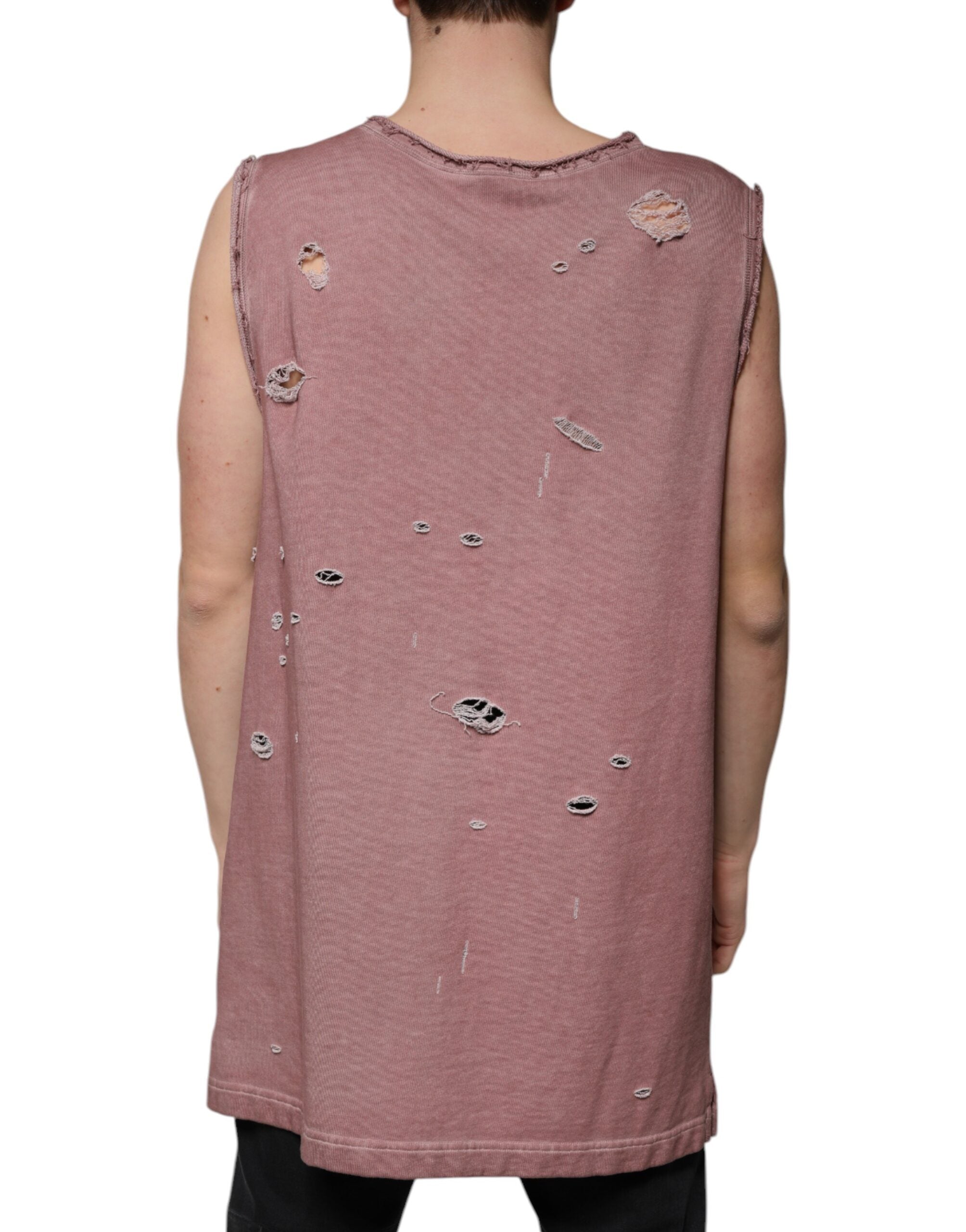 Dolce & Gabbana – Ärmelloses T-Shirt aus Baumwolle mit Rundhalsausschnitt in Braun