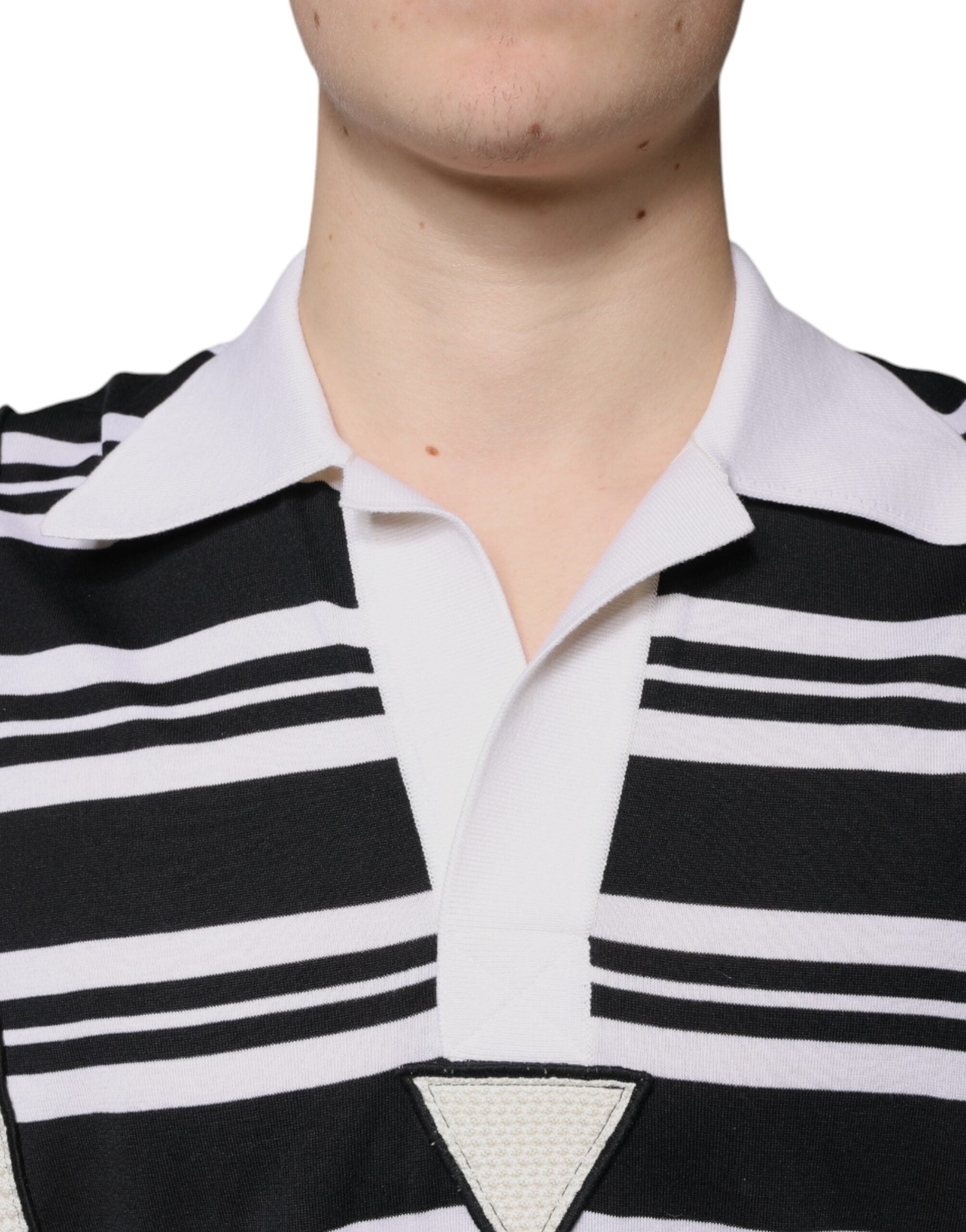 Dolce & Gabbana Polo-T-Shirt mit mehrfarbigem Streifenkragen
