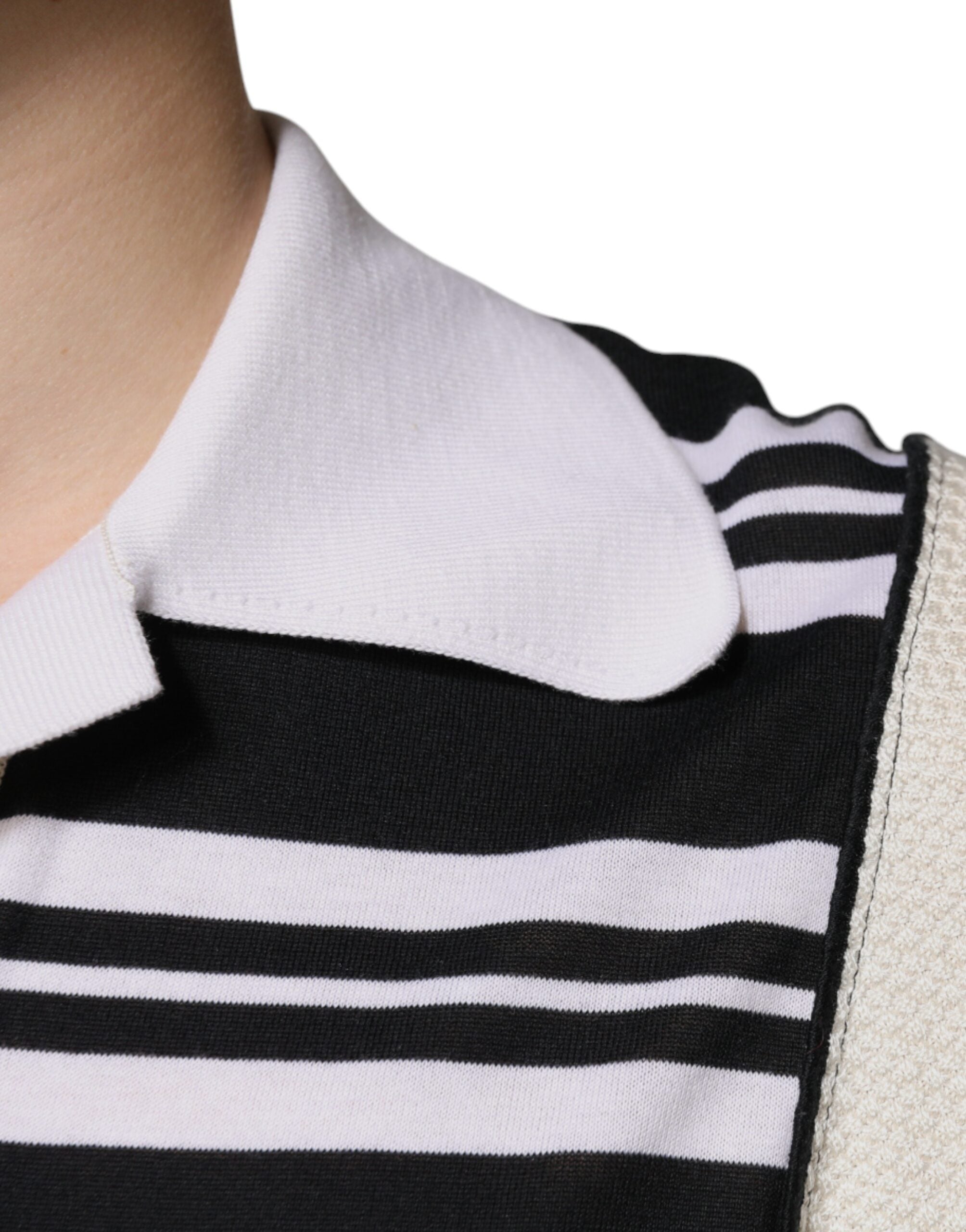 Dolce & Gabbana Polo-T-Shirt mit mehrfarbigem Streifenkragen