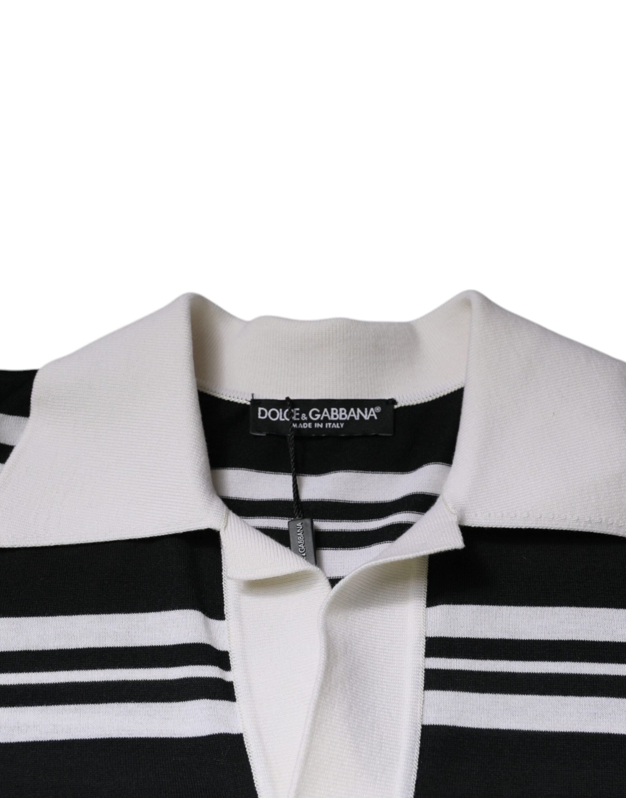 Dolce & Gabbana Polo-T-Shirt mit mehrfarbigem Streifenkragen