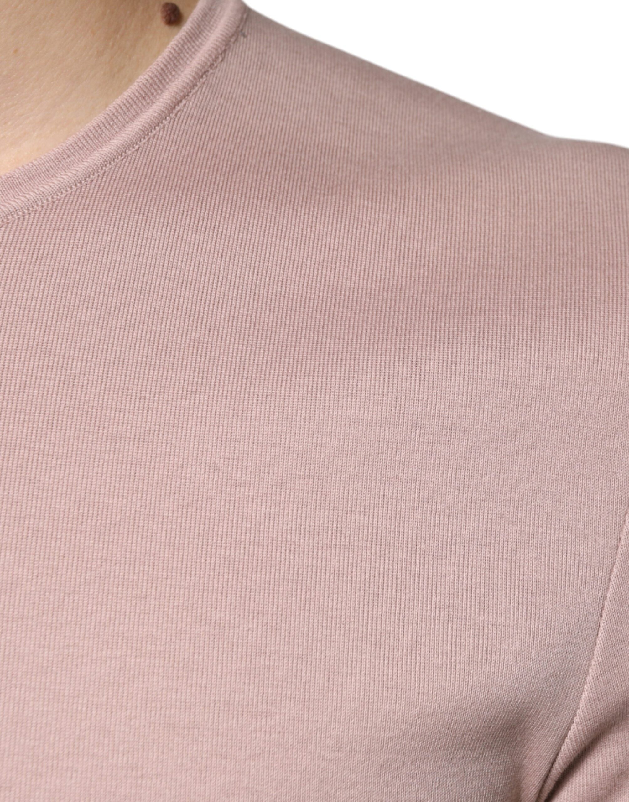 Dolce & Gabbana – Braunes T-Shirt aus Baumwolle mit kurzen Ärmeln und Rundhalsausschnitt