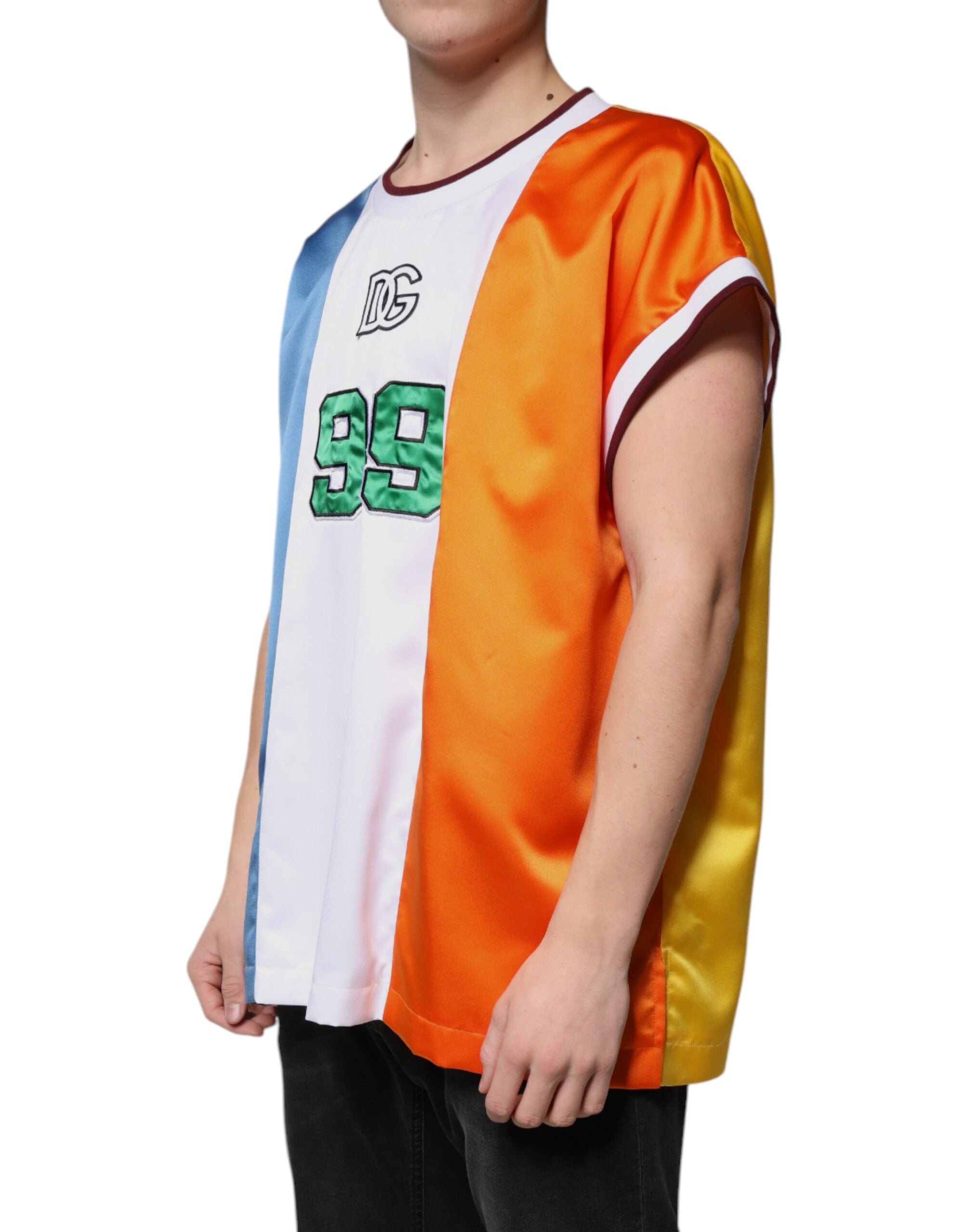 Dolce & Gabbana – Ärmelloses T-Shirt aus mehrfarbigem Jersey