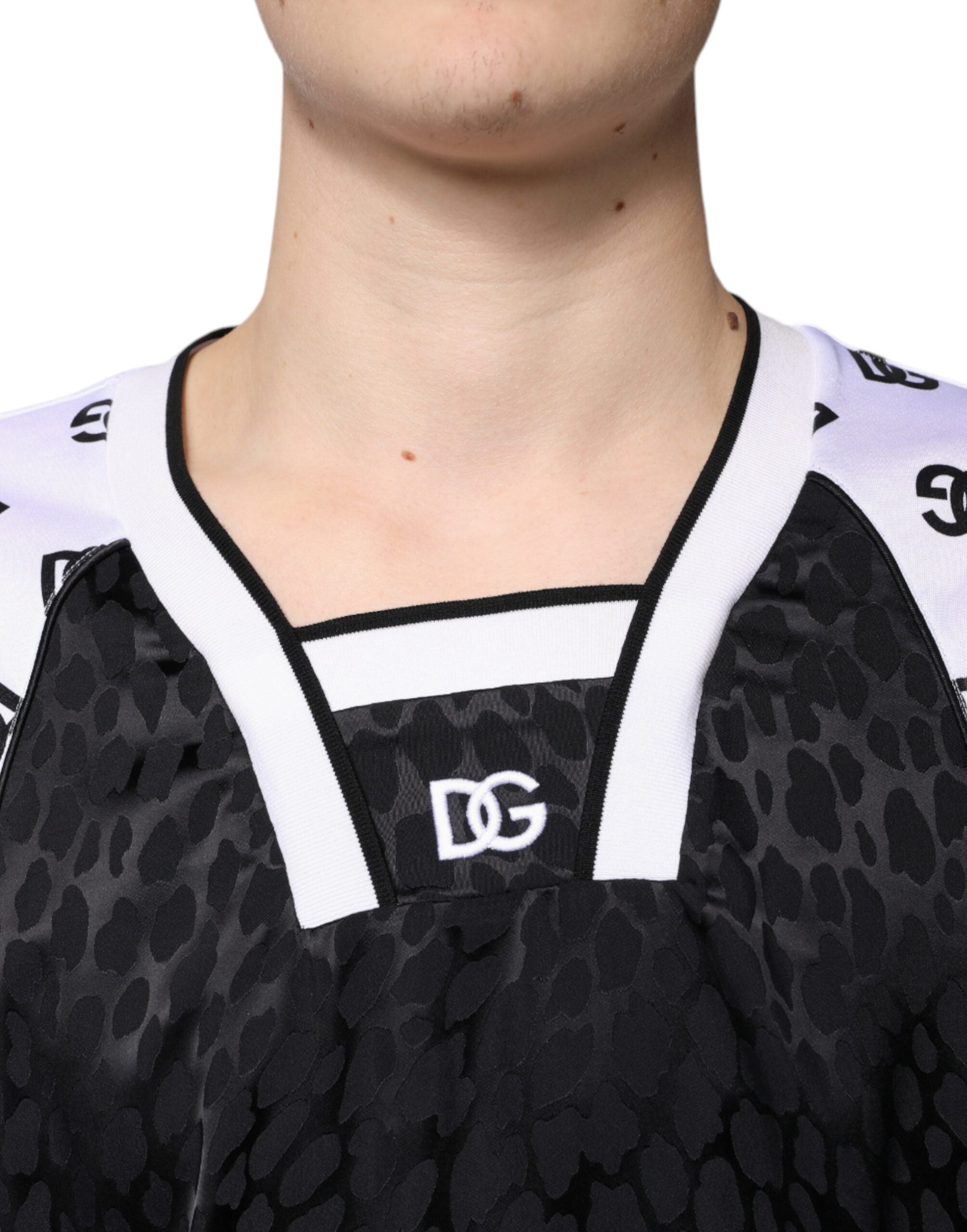 Dolce & Gabbana – T-Shirt mit Logo in Schwarz und Weiß für Herren, kurze Ärmel