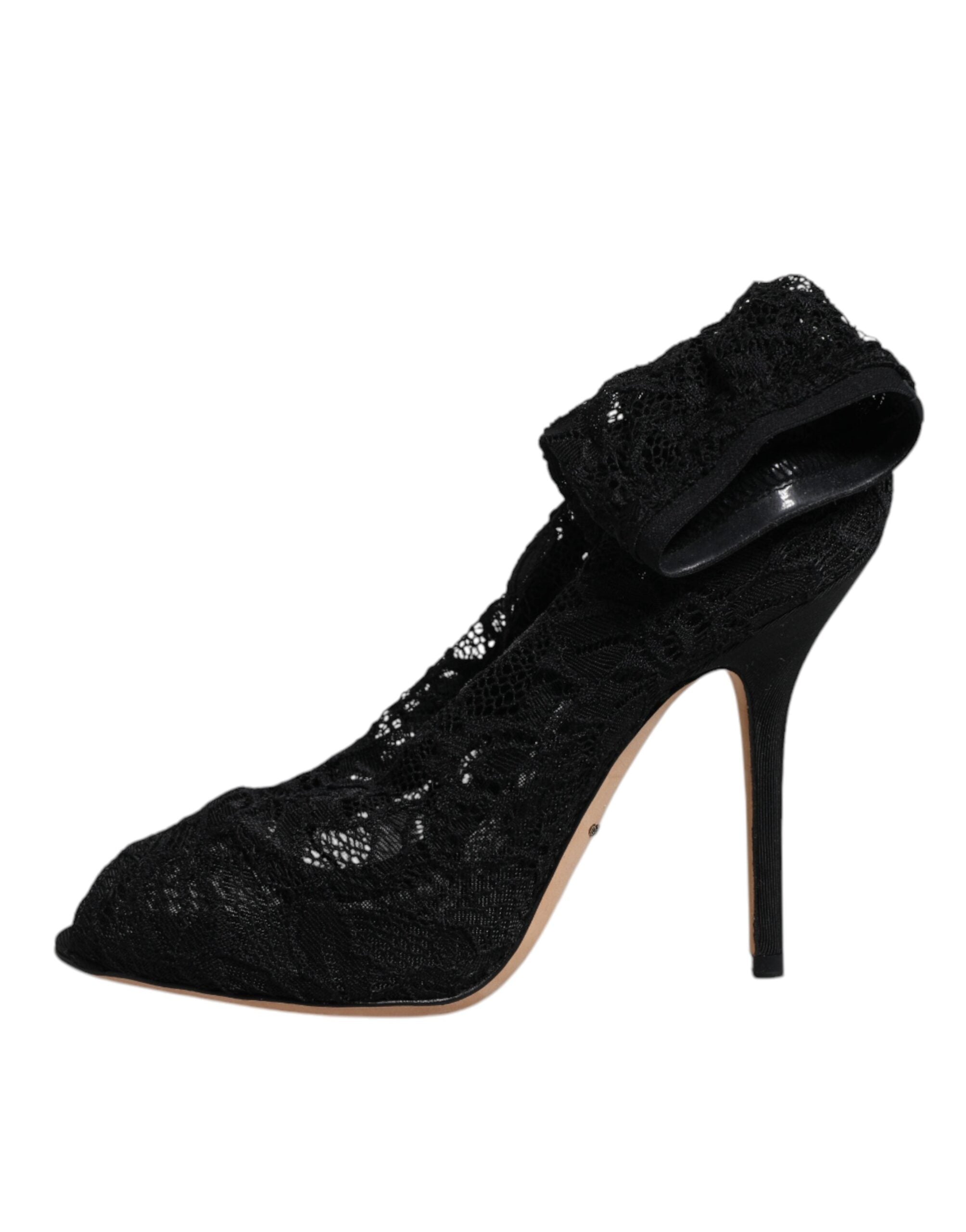 Dolce & Gabbana – Schwarze Stiefel mit Stretch-Absatz und halbhoher Spitze